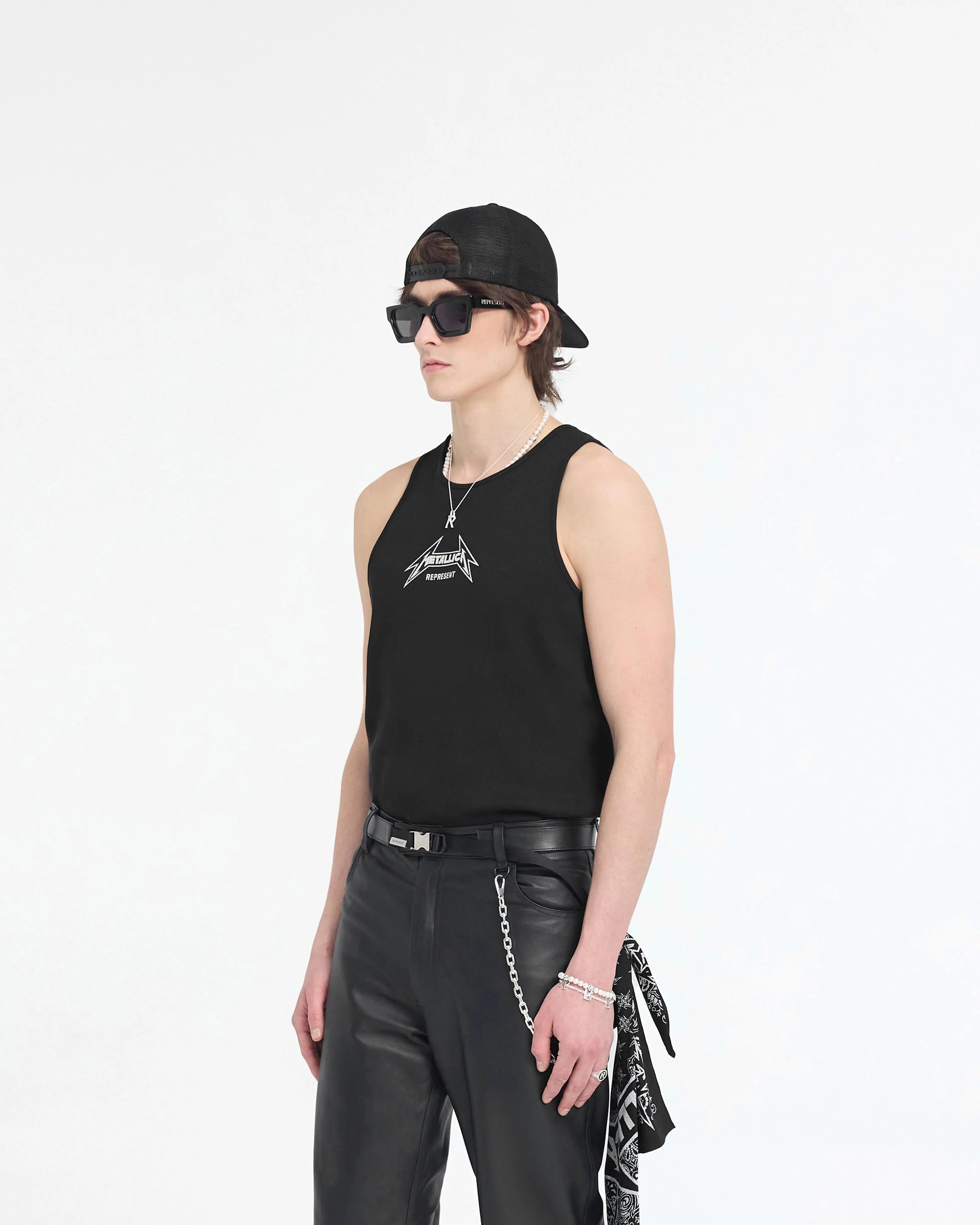 Represent X Metallica Local Crew Vest - Jet Black MoistureWicking Technology