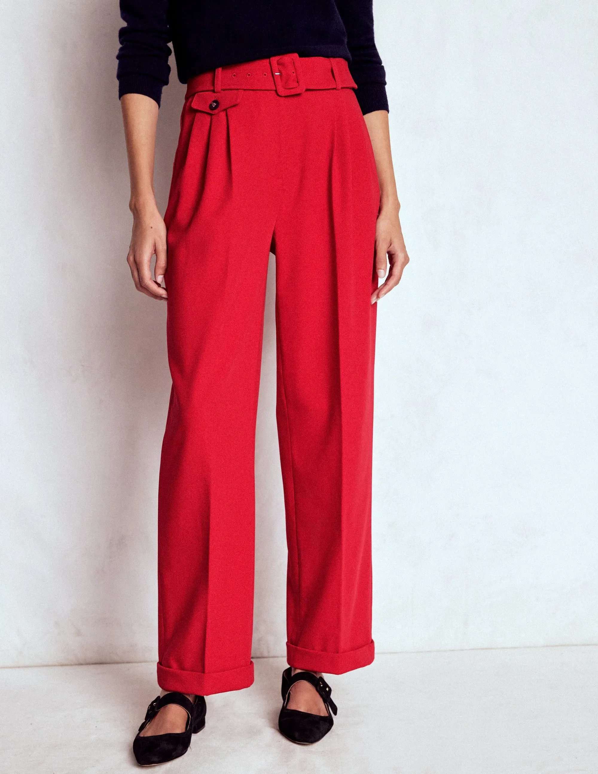MoistureControlLiner Pleat Front Trousers-Chilli Pepper