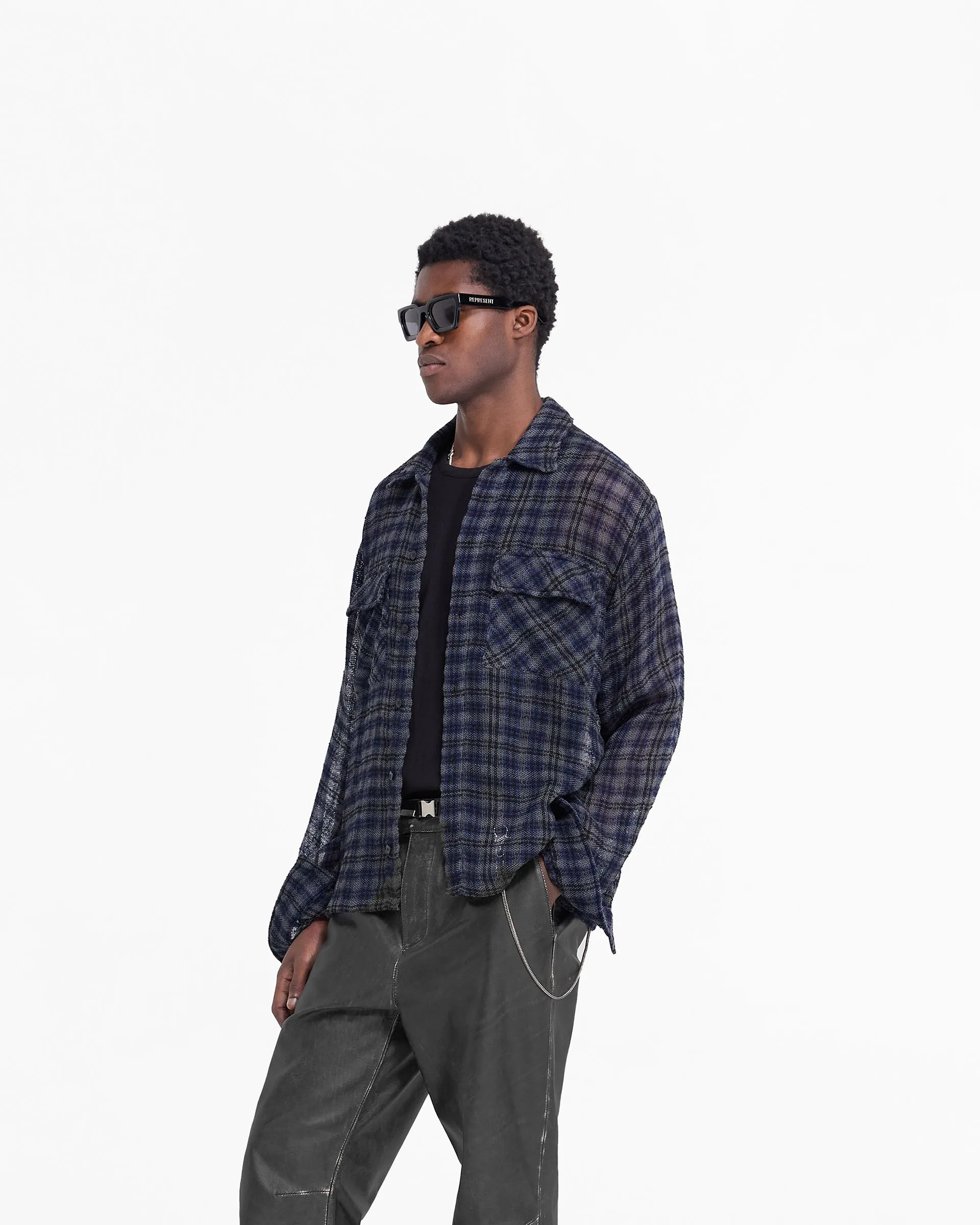 Street Chic Corporate Wear Check Flannel Shirt - Blue Check