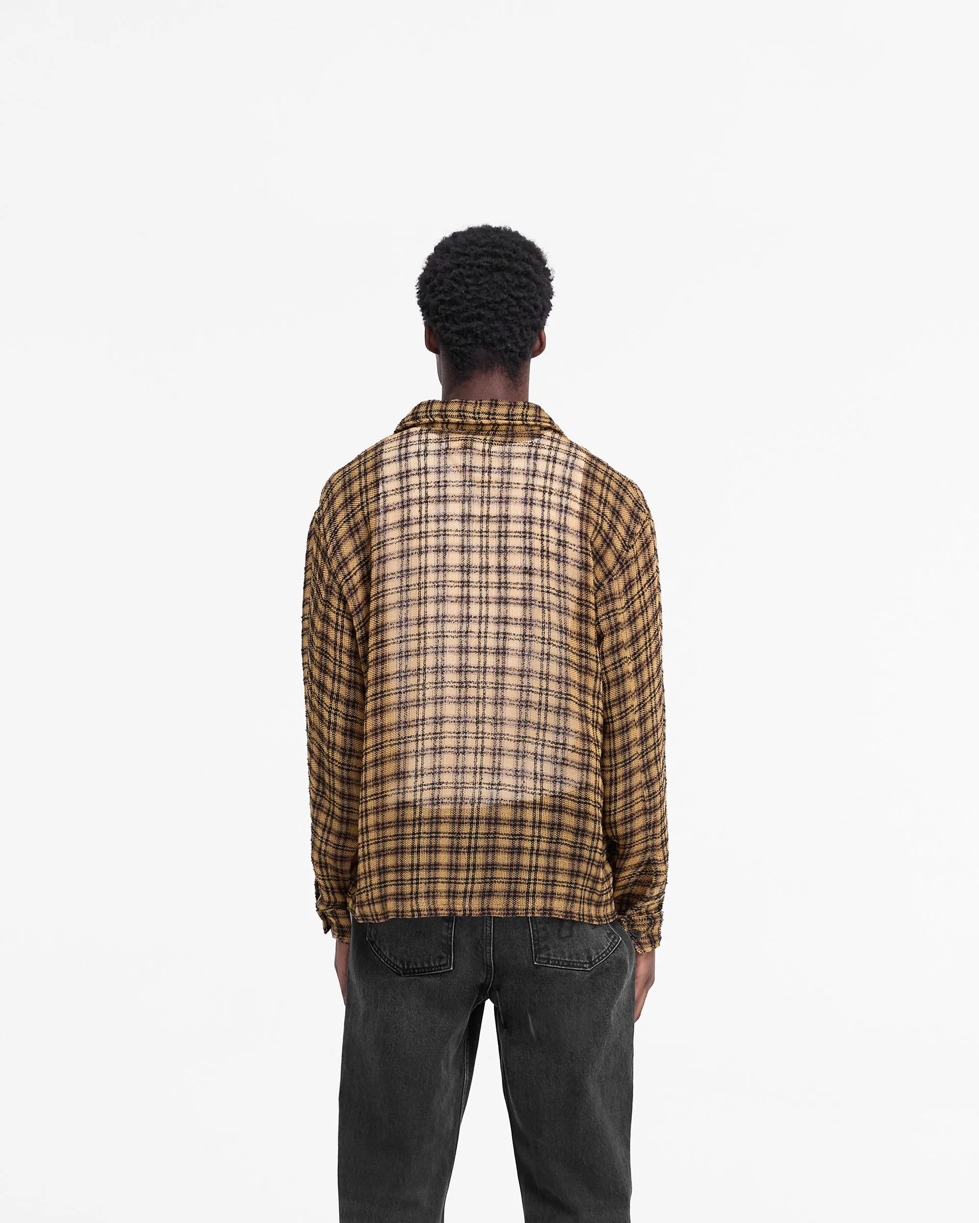 Retro Vibe Fashion Statement Check Flannel Shirt - Yellow Check