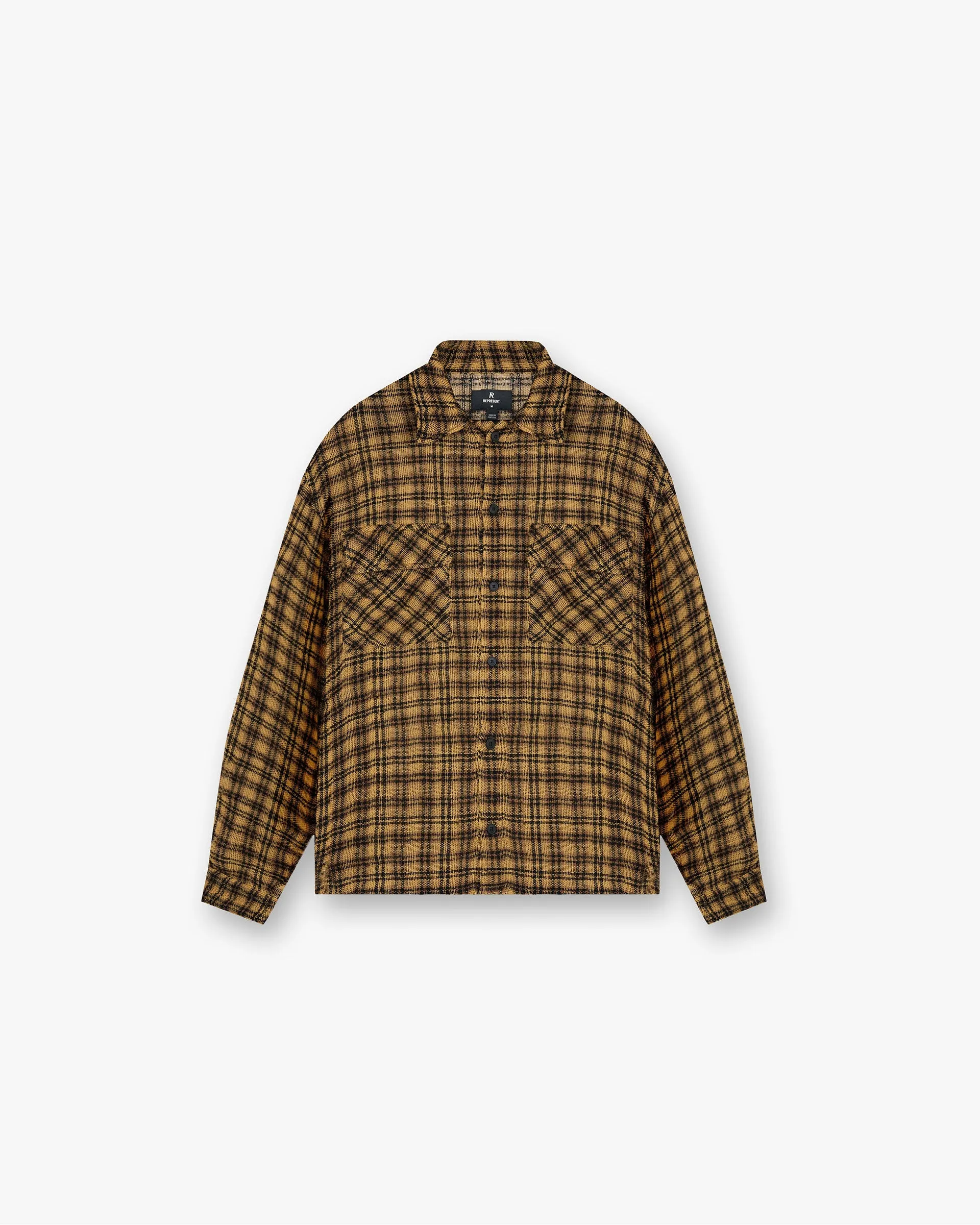 Check Flannel Shirt - Yellow Check Corporate Retreat Travel-friendly