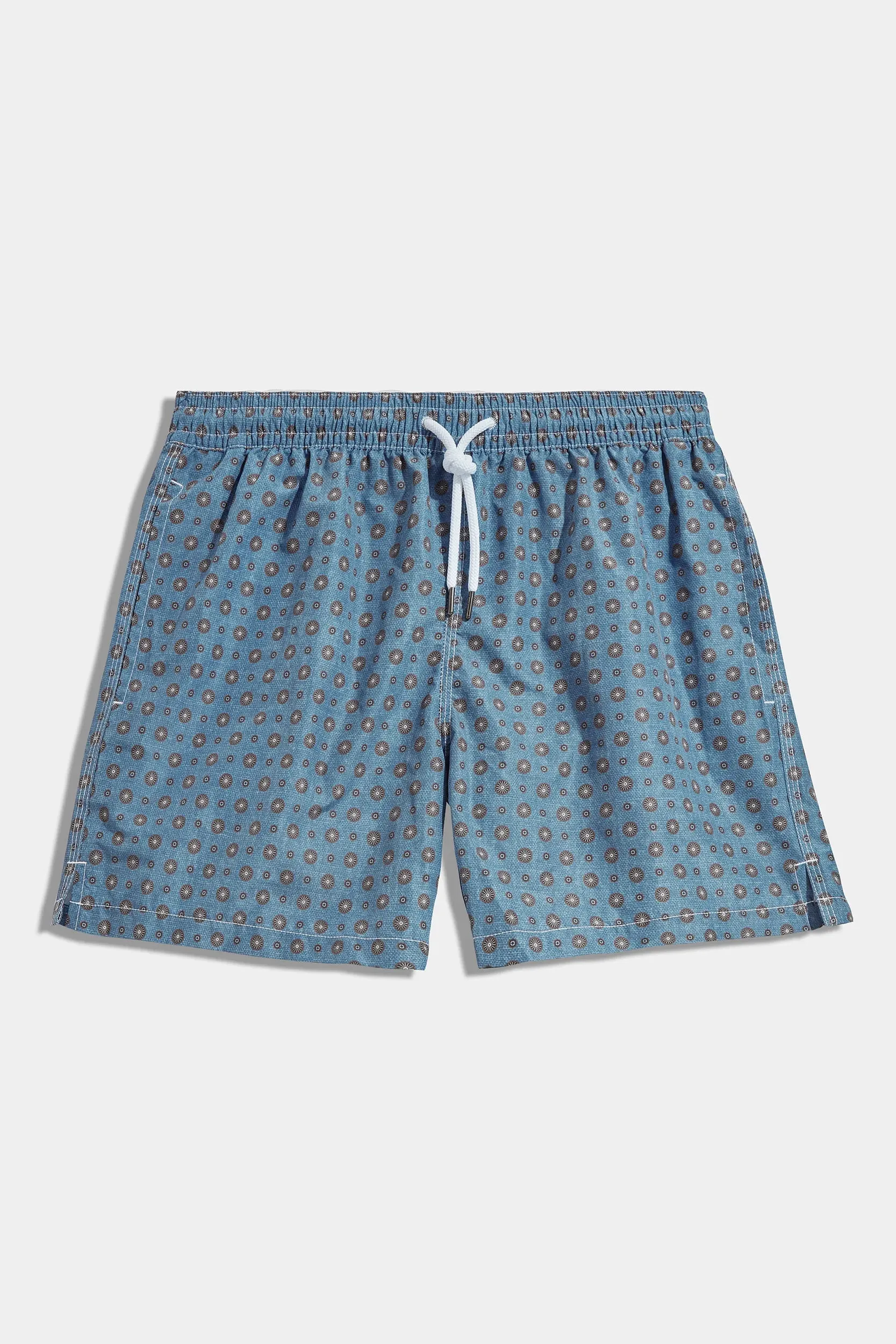 DurableCoverstitch Avio blue fancy swimshorts - Made in Italy