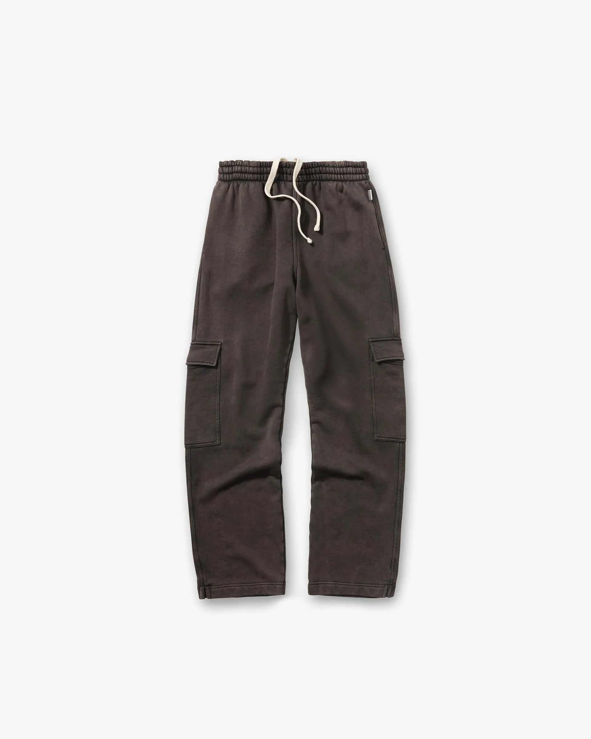 AntiPillingFabric Initial Cargo Sweatpants - Coffee