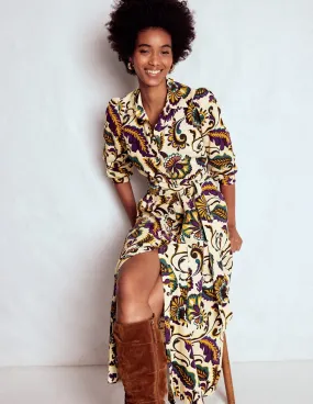 Cozy Texture Casual chic dress Clara Cord Midi Dress-Multi, Ornate Meadow