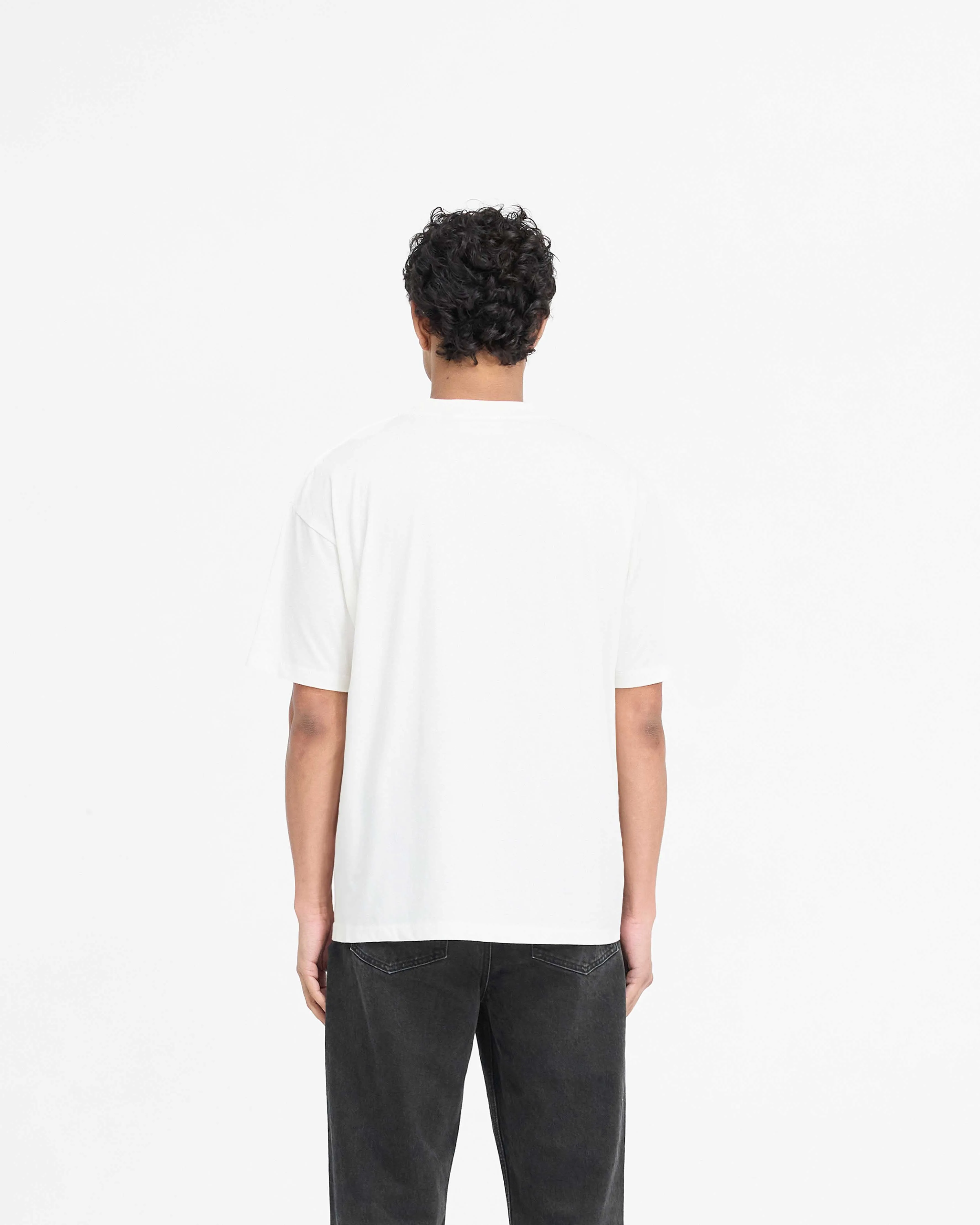 Metal Initial R T-Shirt - Flat White Structured silhouette
