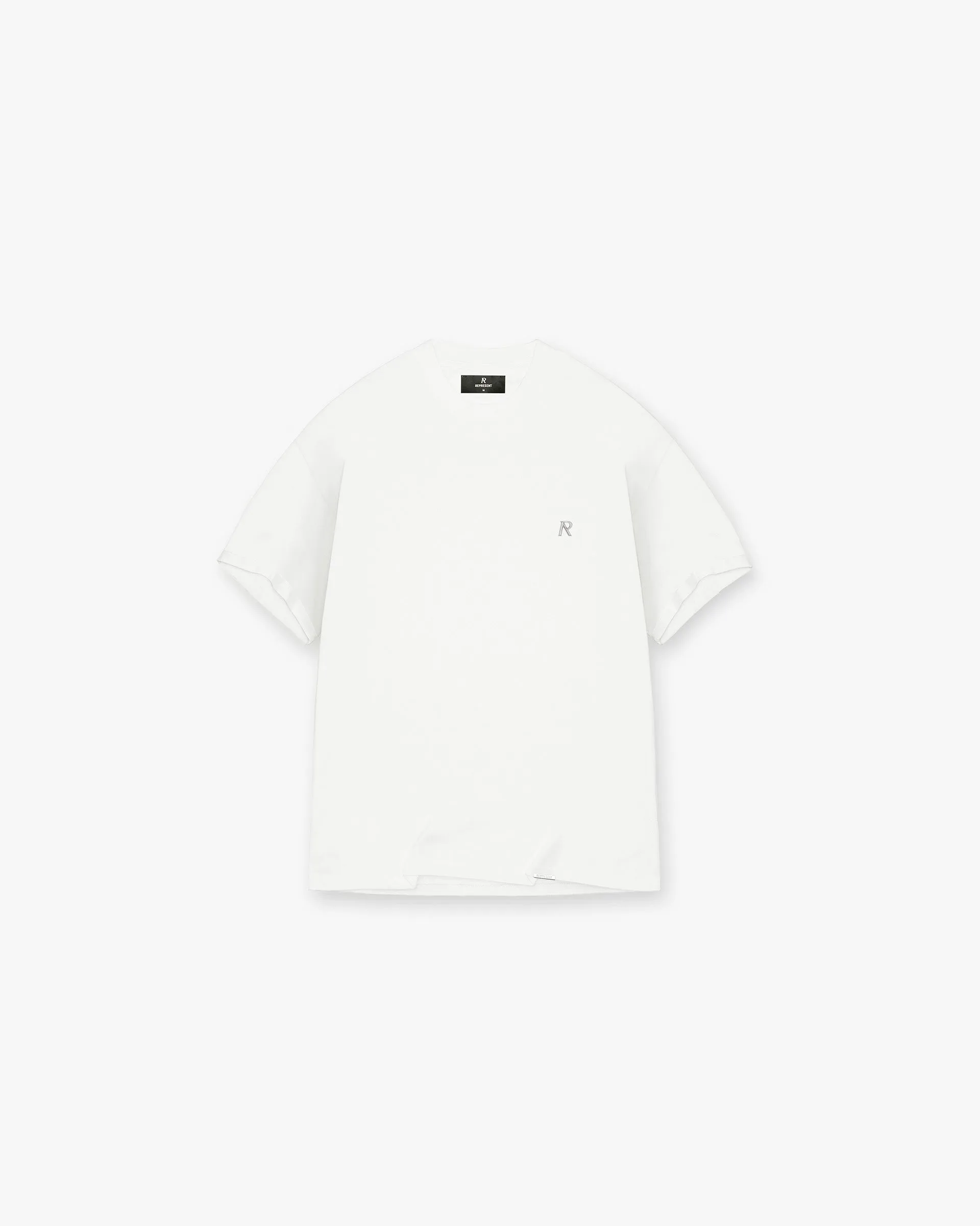 Metal Initial R T-Shirt - Flat White Low Profile Silhouette