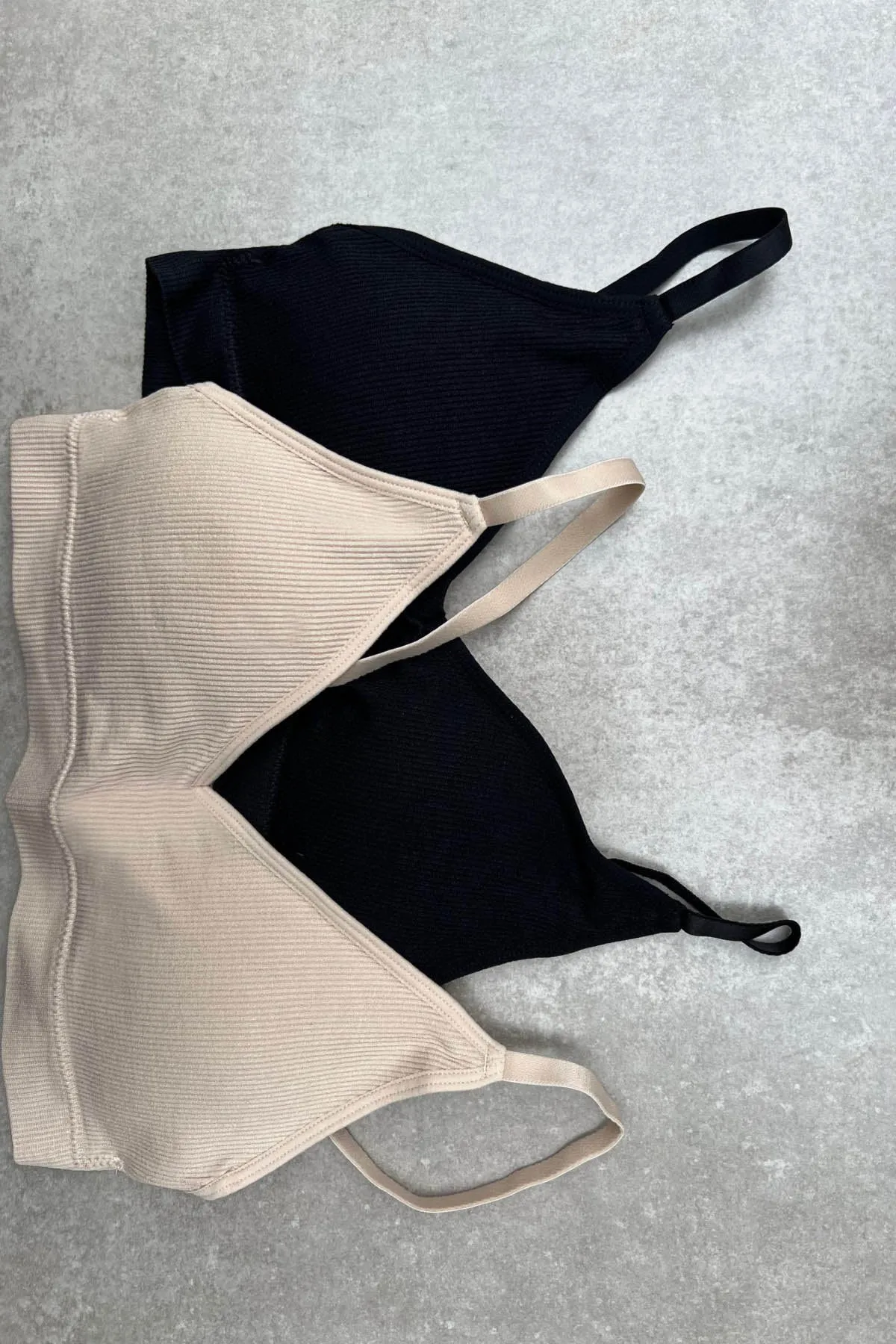 RIBBED NON-WIRED BRA Yellow sports outfit Breathable Band