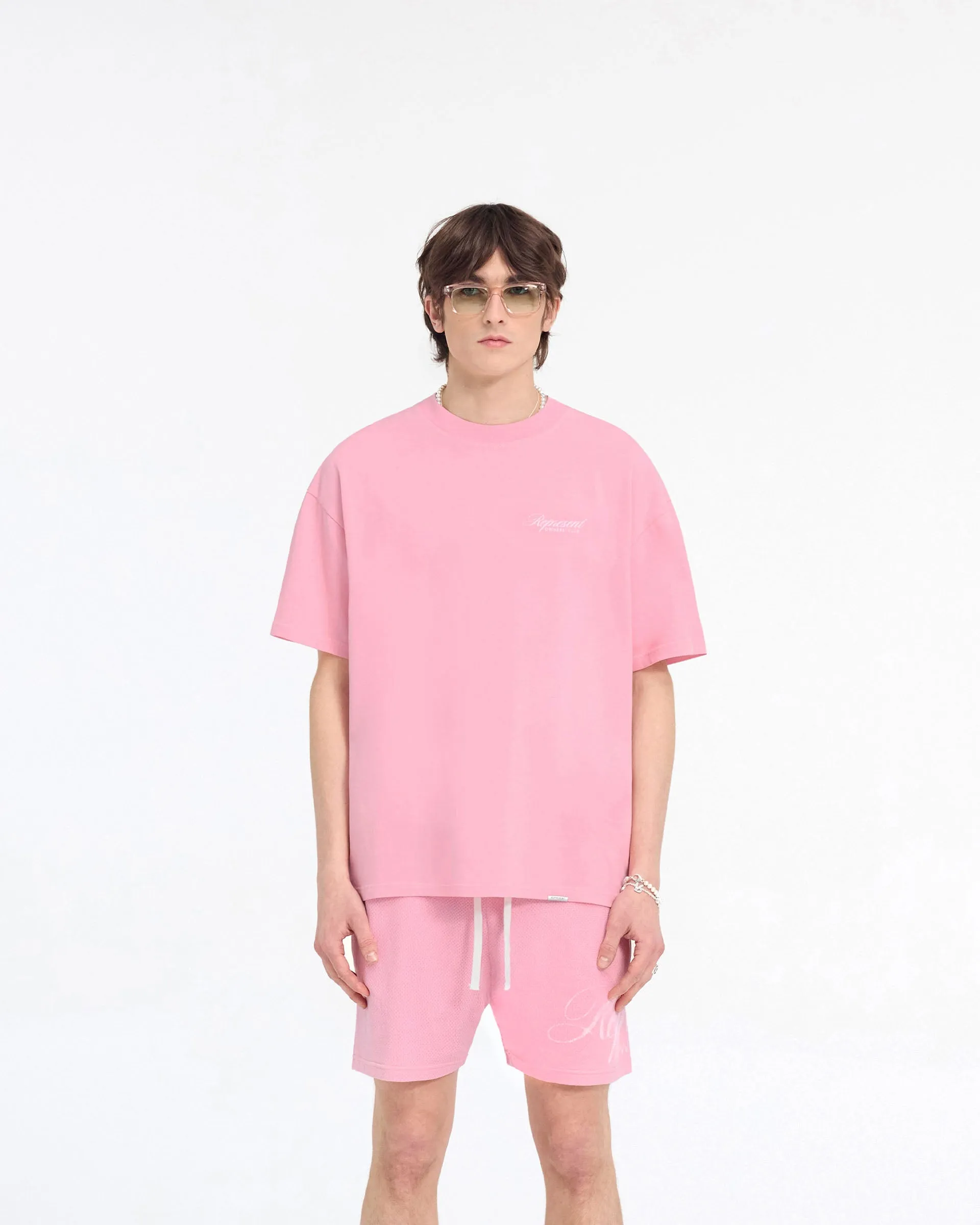Subtle Details Simple and Relaxed Represent Owners Club Script T-Shirt - Pink