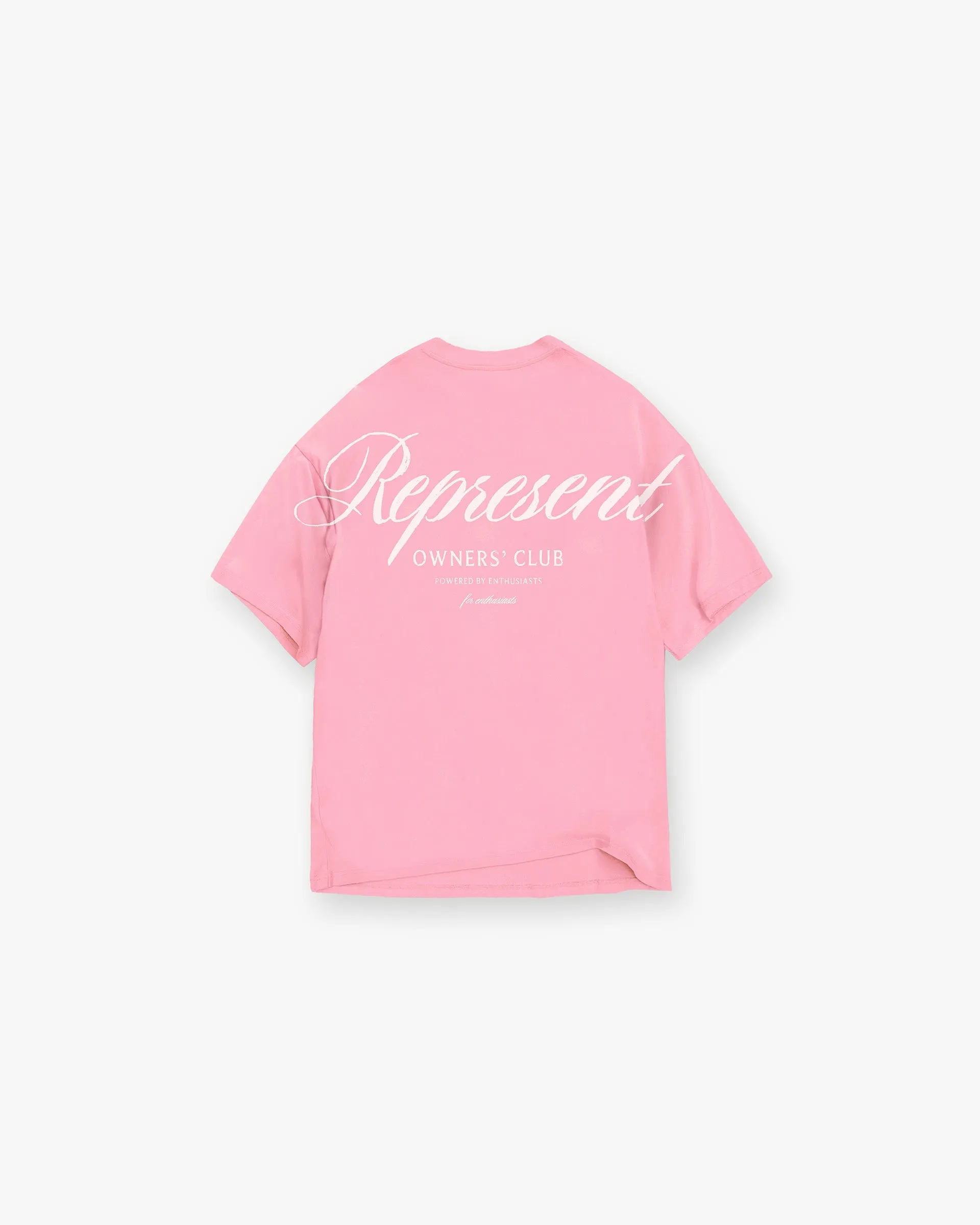 Stretch Material Soft Brushed Finish Represent Owners Club Script T-Shirt - Pink