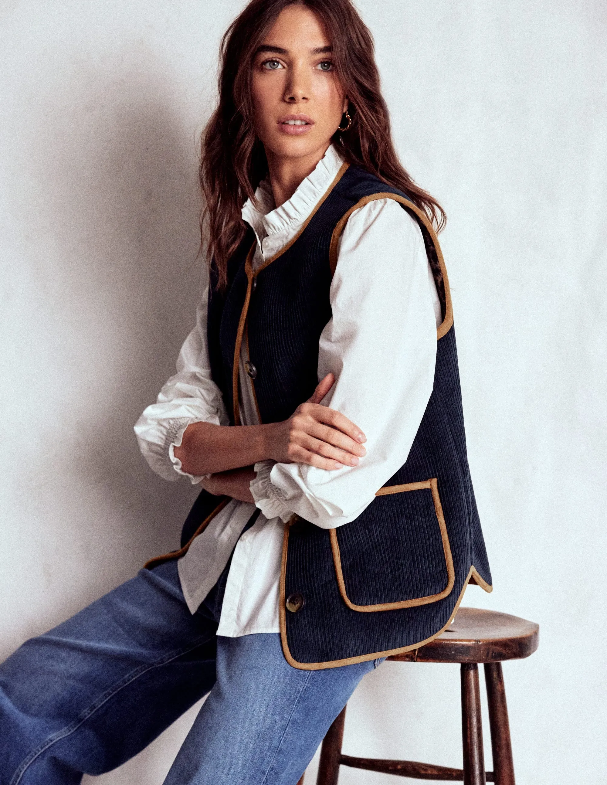 Clerkenwell Reversible Gilet-Navy, Leopard Modular Attachments