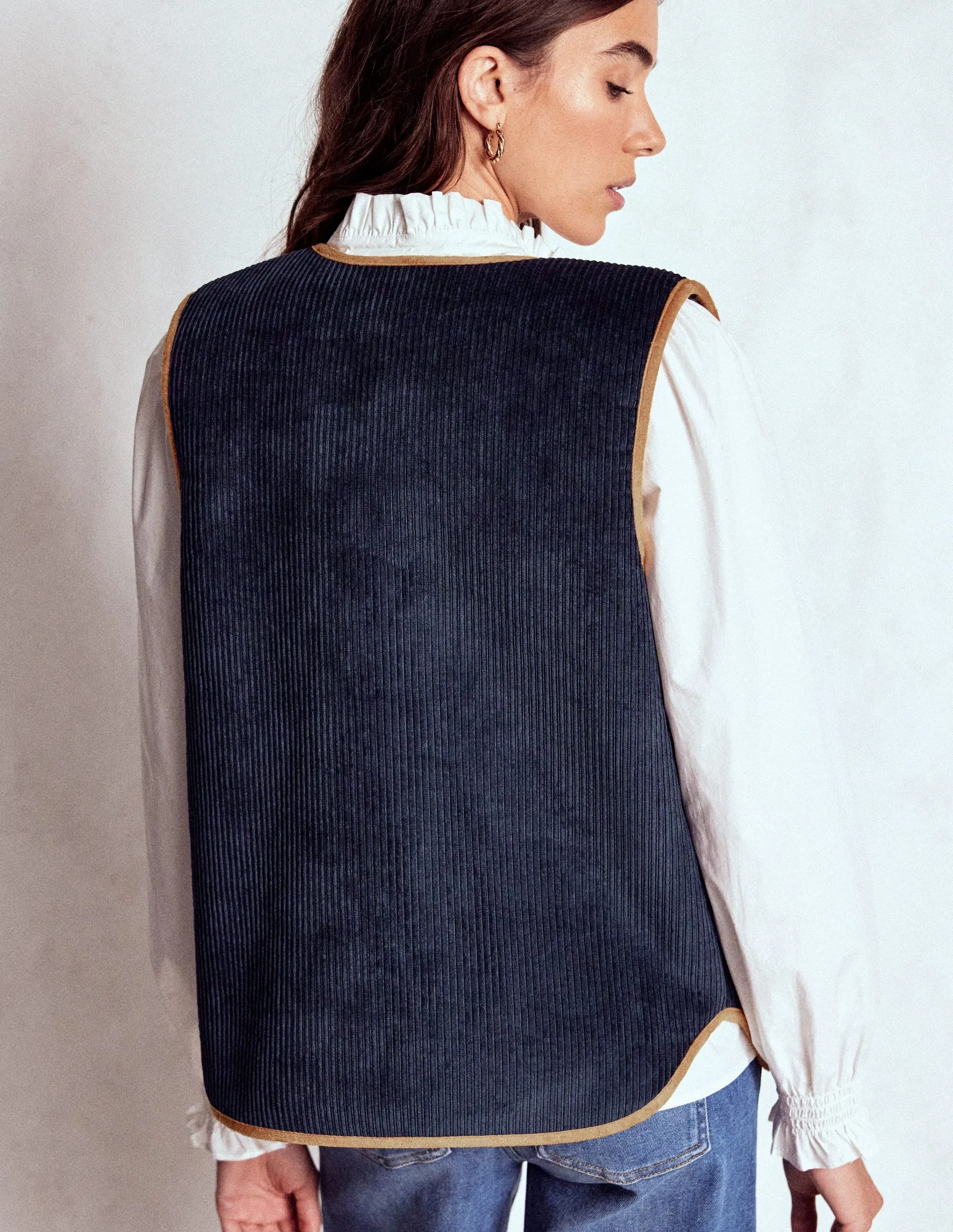 Clerkenwell Reversible Gilet-Navy, Leopard Balanced Insulation