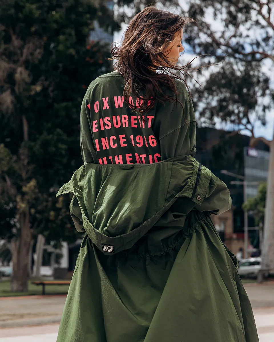 Foxwood Authentic L/S Tee Olive AthleisureInspired StretchableKnit