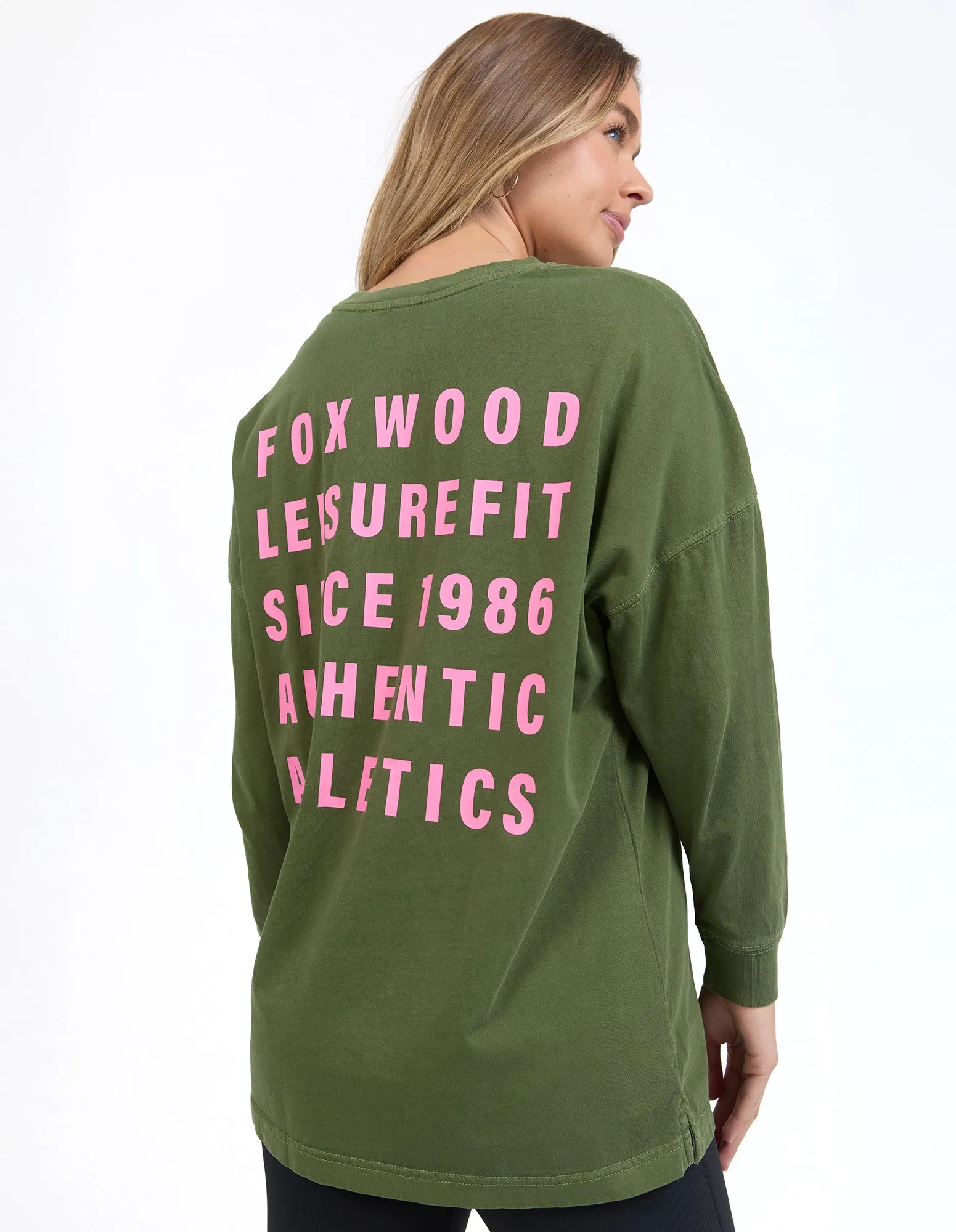 Foxwood Authentic L/S Tee Olive Wrinkle Resistant Weave FourWay Stretch Fabric