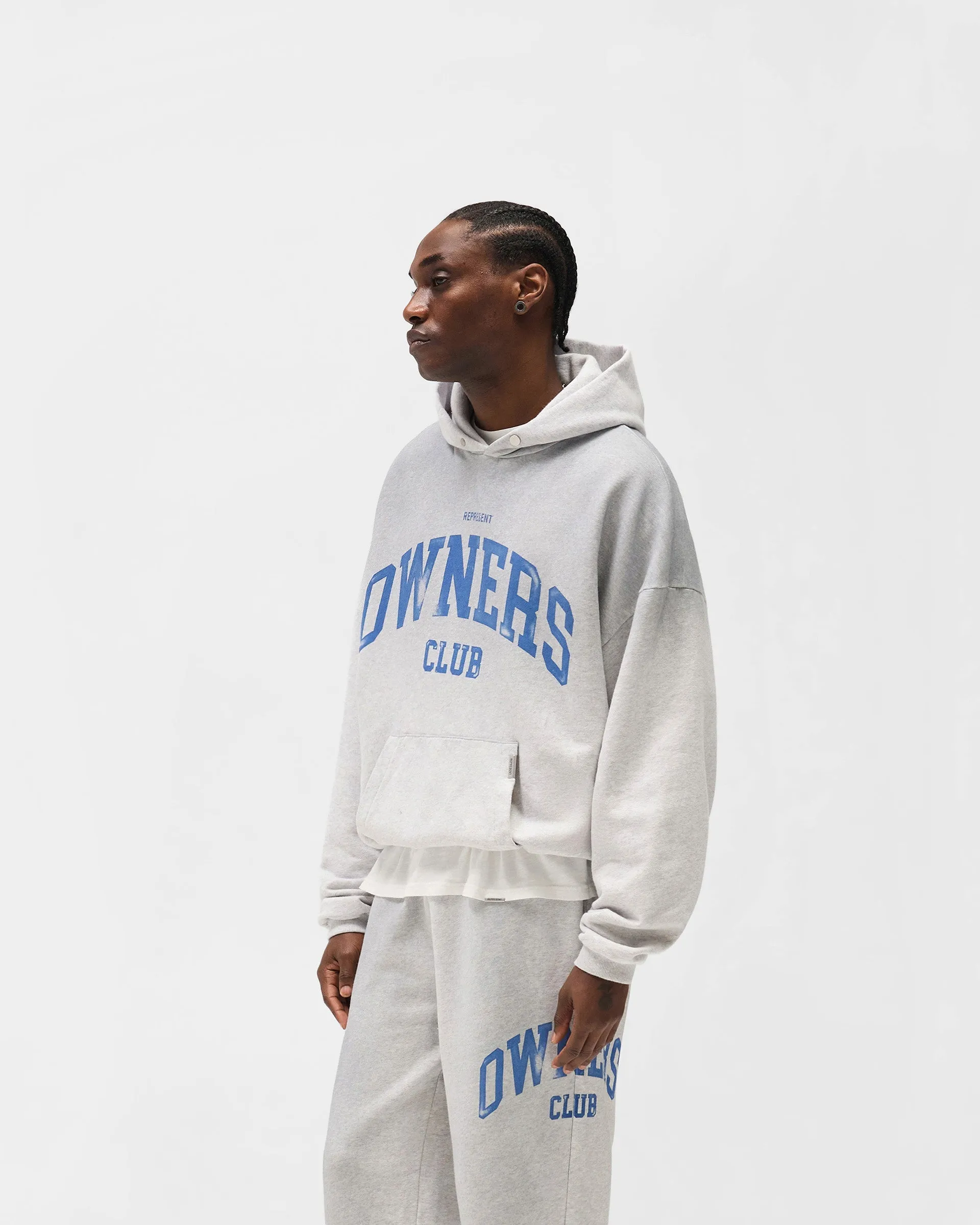 Represent Owners Club Hoodie - Sprayed Ice Grey Marl Cozy Choice