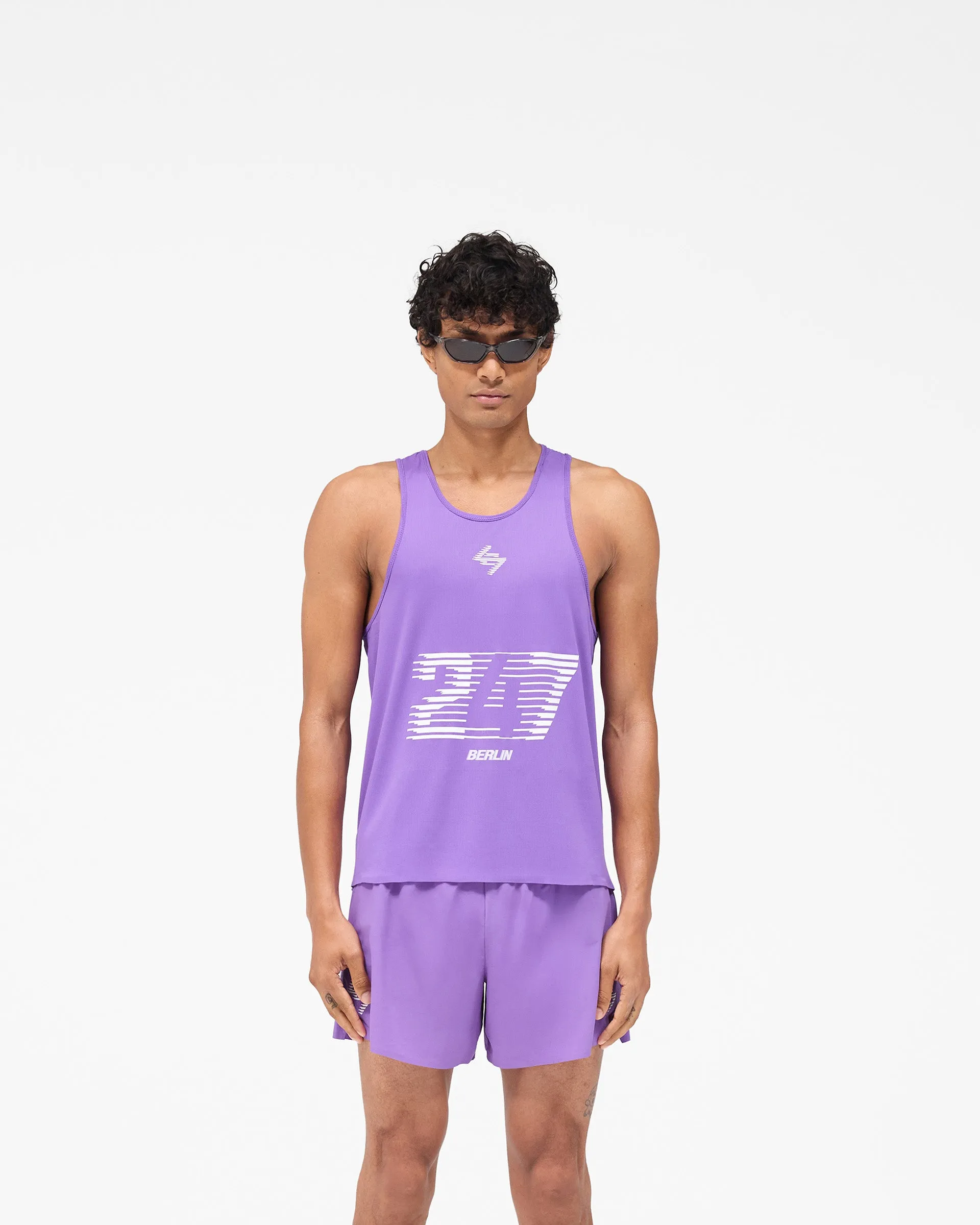 247 Berlin Singlet - Purple Light and Breathable Relaxed Armhole Cut