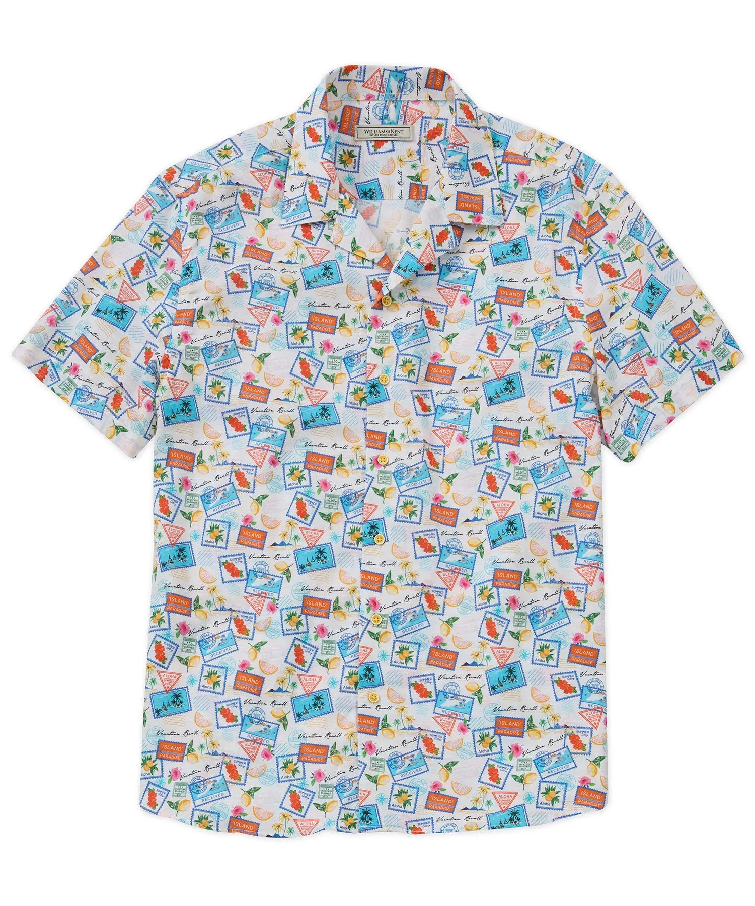 Postage Stamp Short-Sleeve Camp Shirt Local Favorite Non-Iron