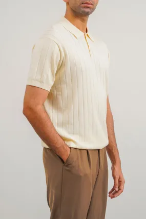 RIBBED KNIT POLO SHIRT Versatile Layer