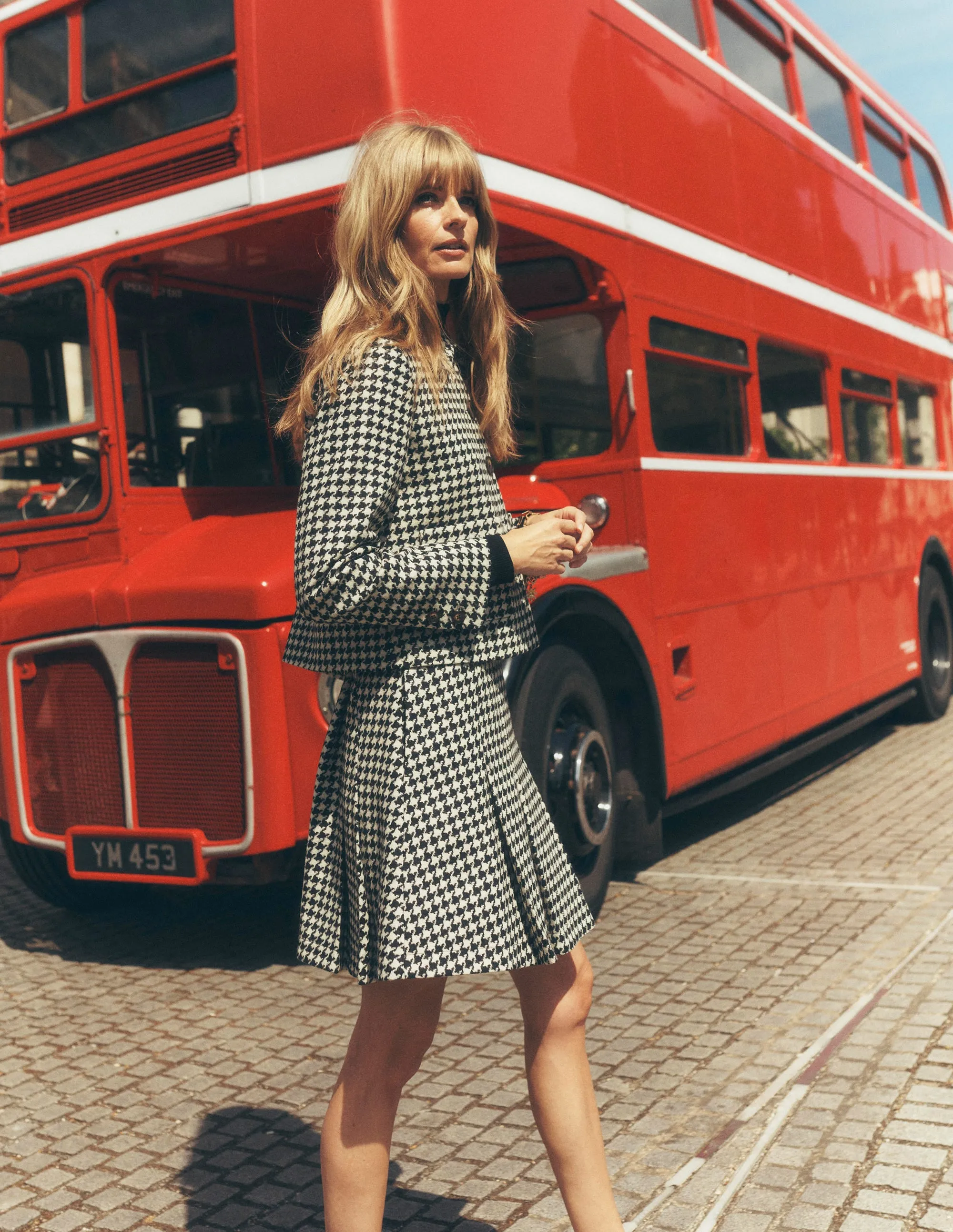 Knightsbridge Wool Jacket-Black Dogstooth Double Layered Hood