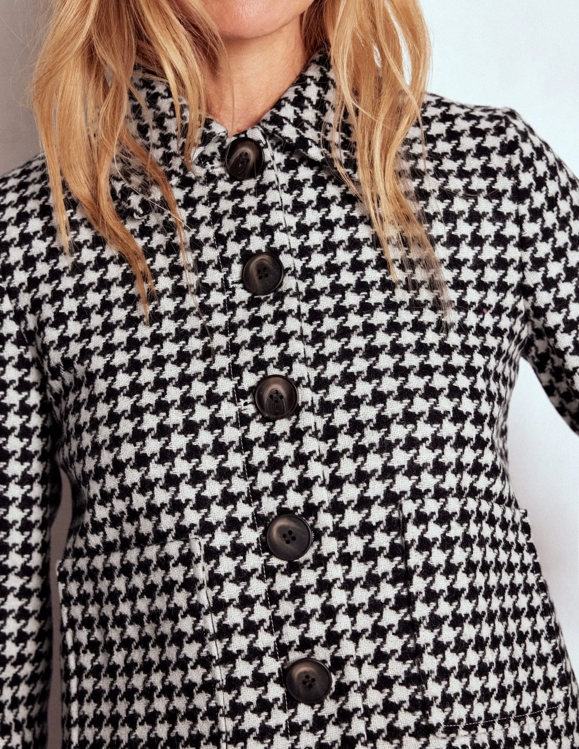 Knightsbridge Wool Jacket-Black Dogstooth High Loft Insulation