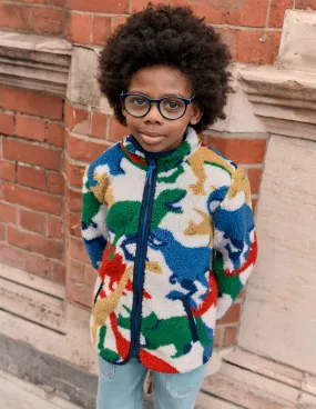 Weather Friendly Cosy Borg Jacket-Multi Dinos