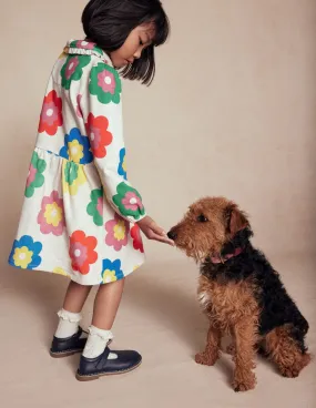 Cosy Jersey Shirt Dress-Multi Large Flower Chic Harmony