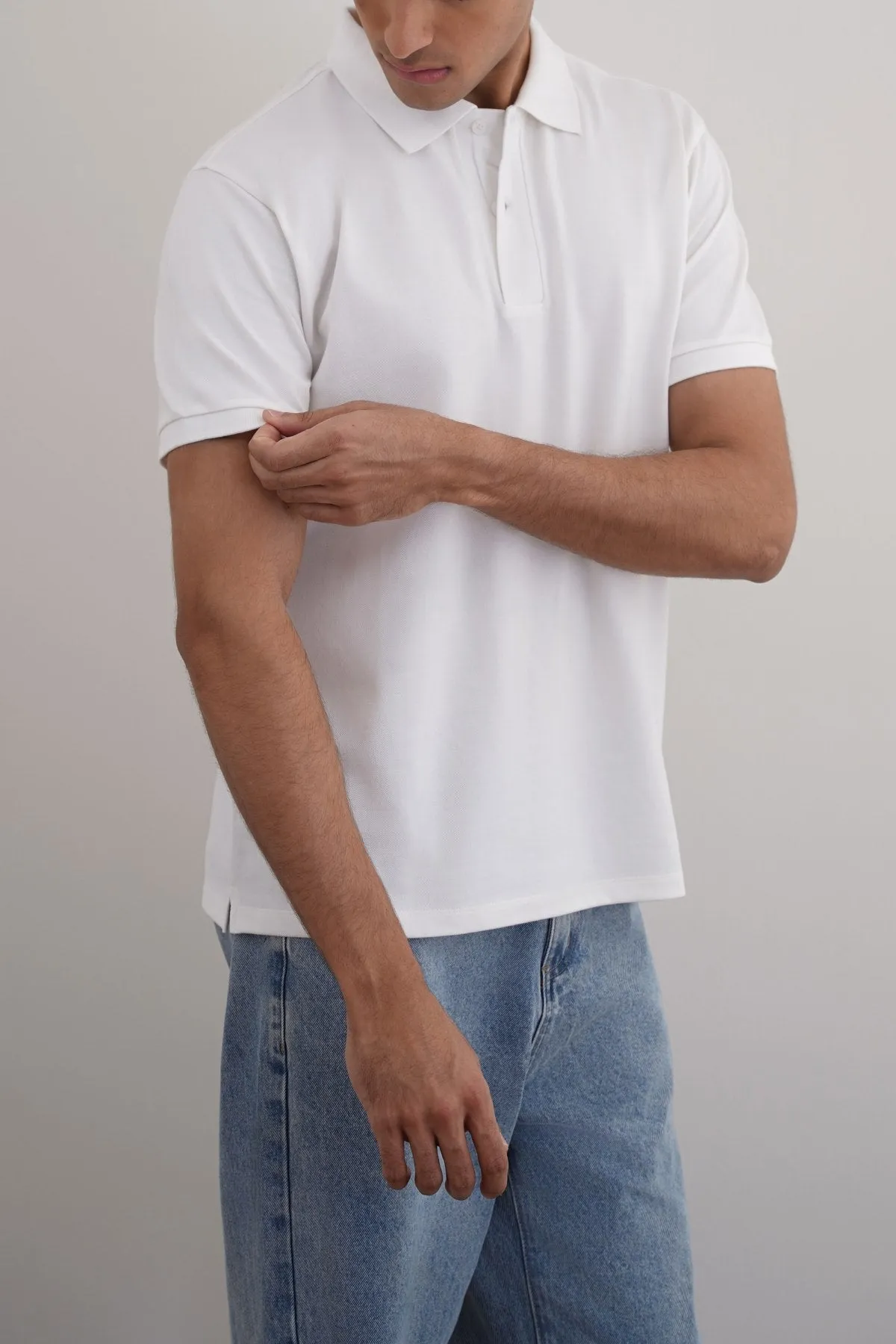 Breathable knit COTTON POLO SHIRT