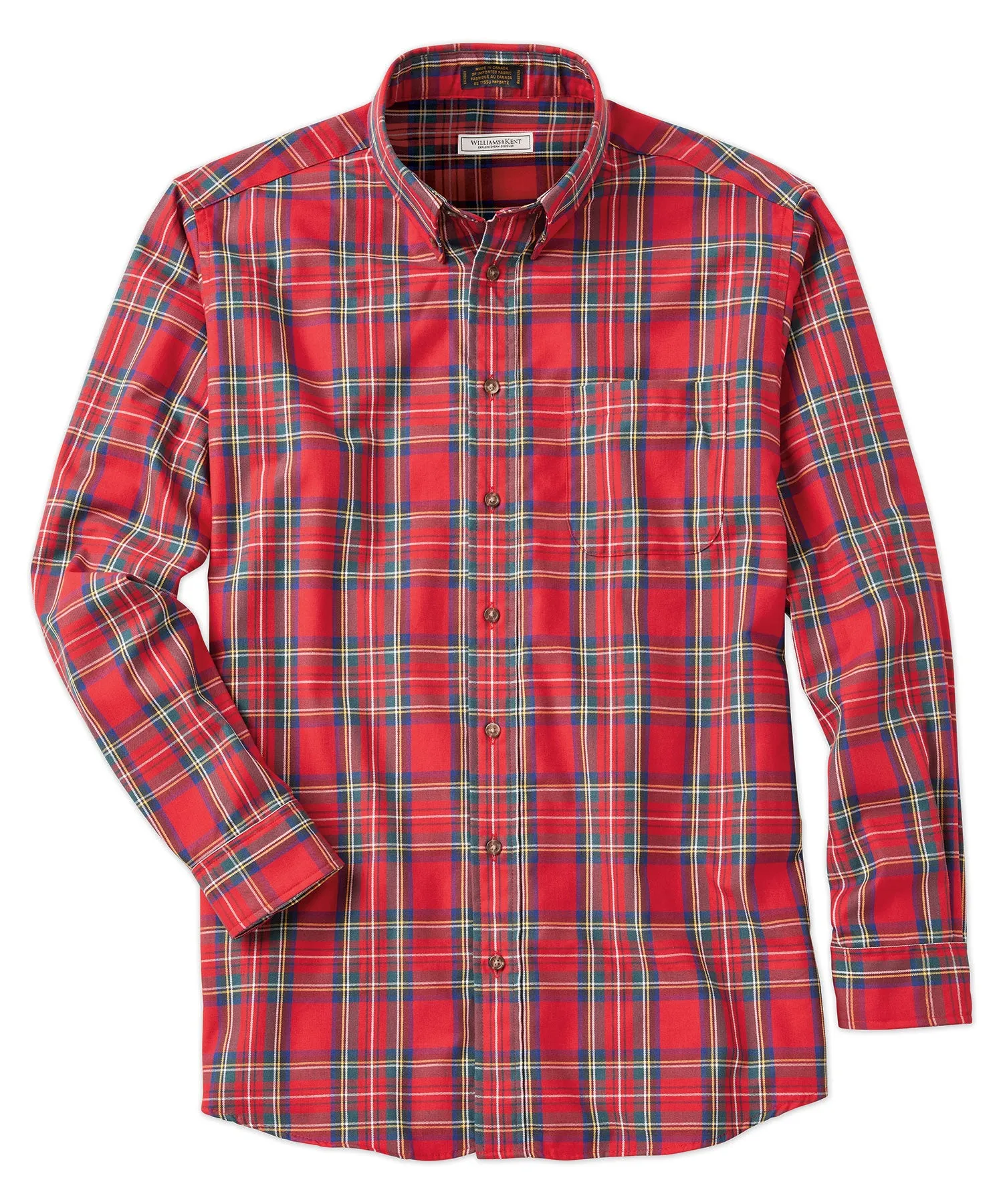 Cotton-Wool Tartan Plaid Long Sleeve Sport Shirt Vibrant color