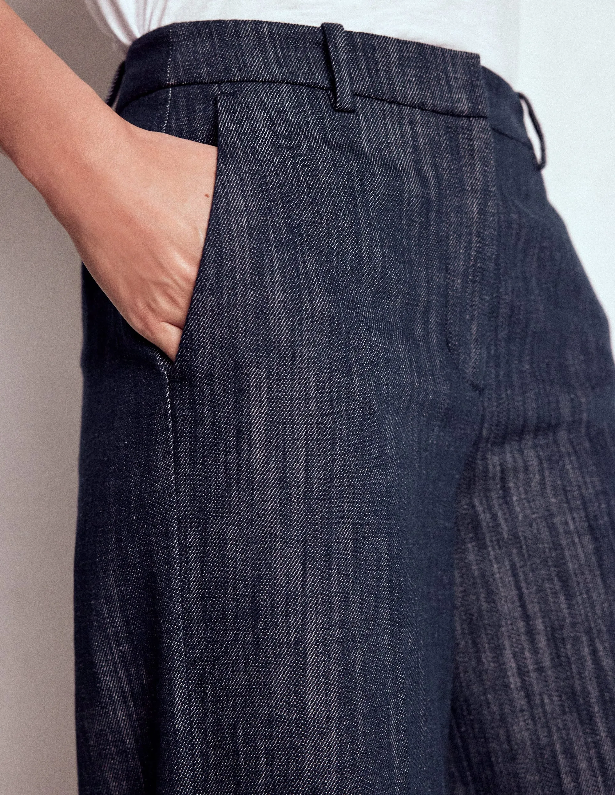 Full Coverage Smart Layering Belgravia Twill Trousers-Navy Indigo
