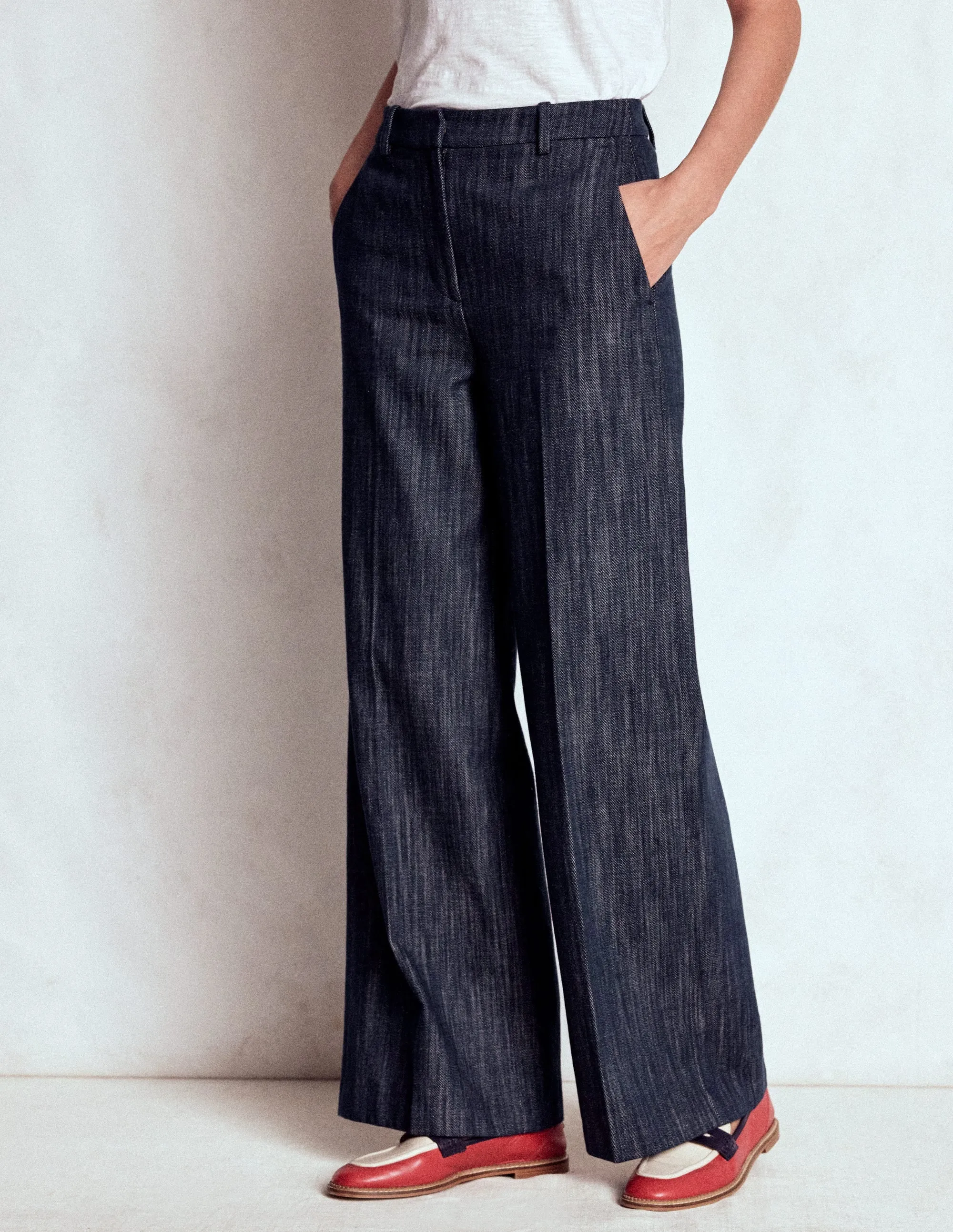 Packable Fit Belgravia Twill Trousers-Navy Indigo