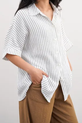 STRIPED MUSLIN SHIRT Daytime Look
