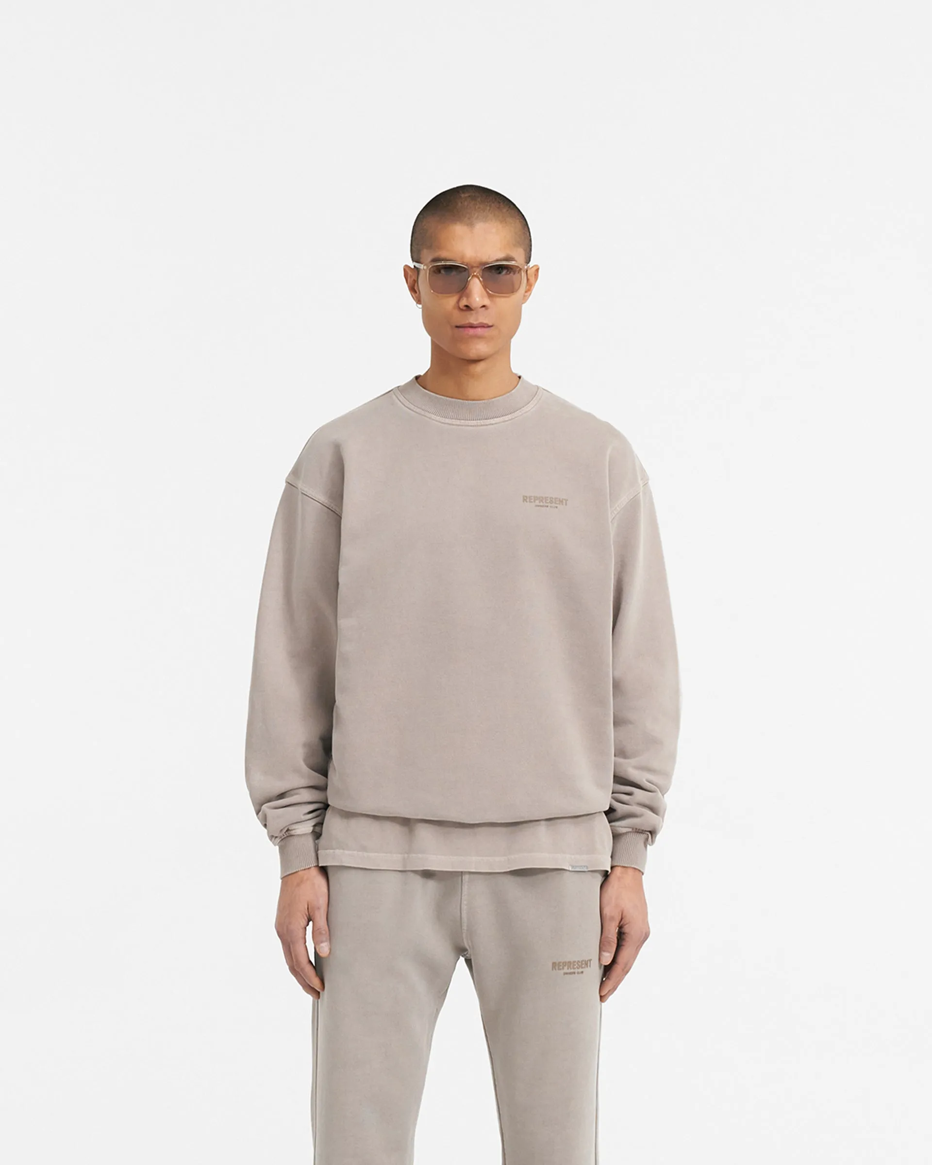 Represent Owners Club Sweater - Mushroom Casual Elegance