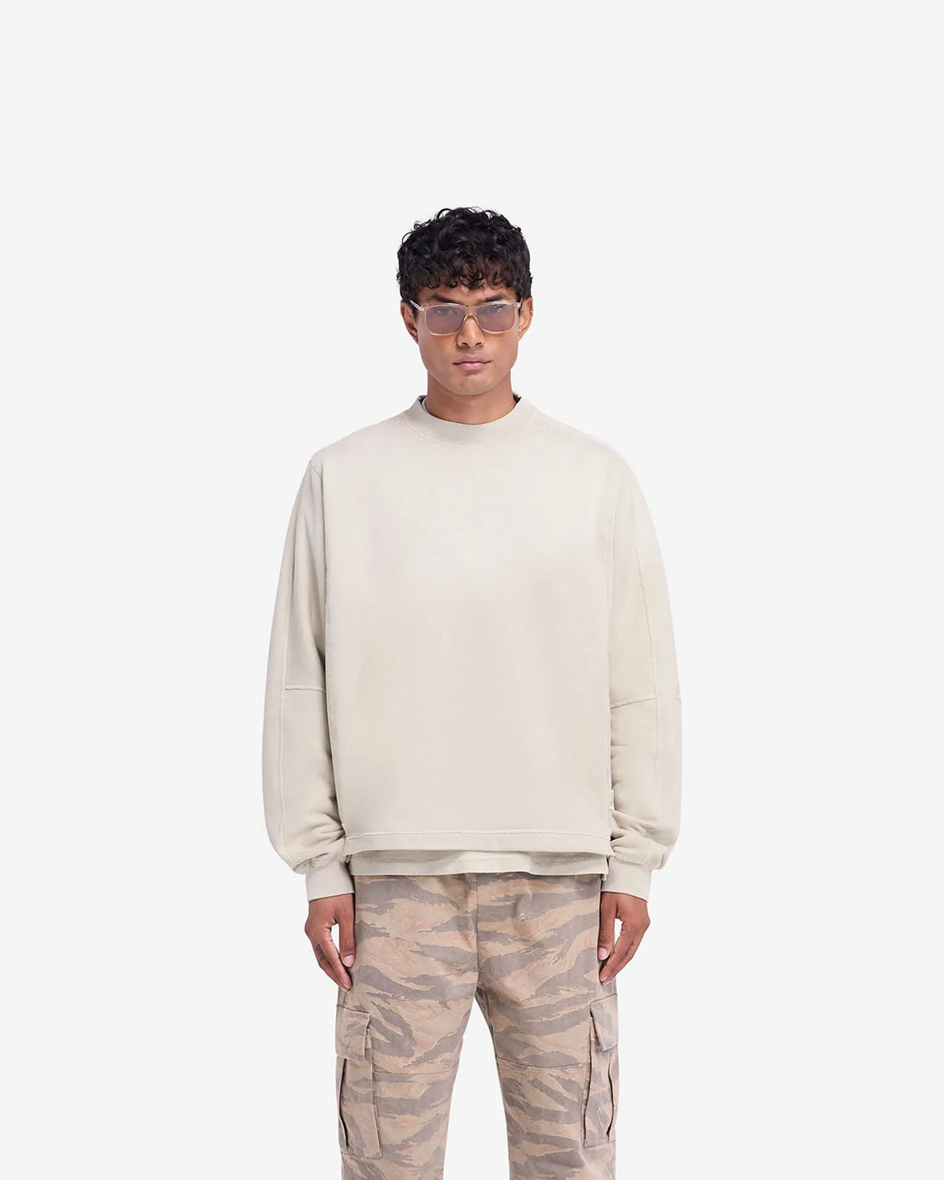camping suitable Urban Active Stepped Hem Sweatshirt - Oat