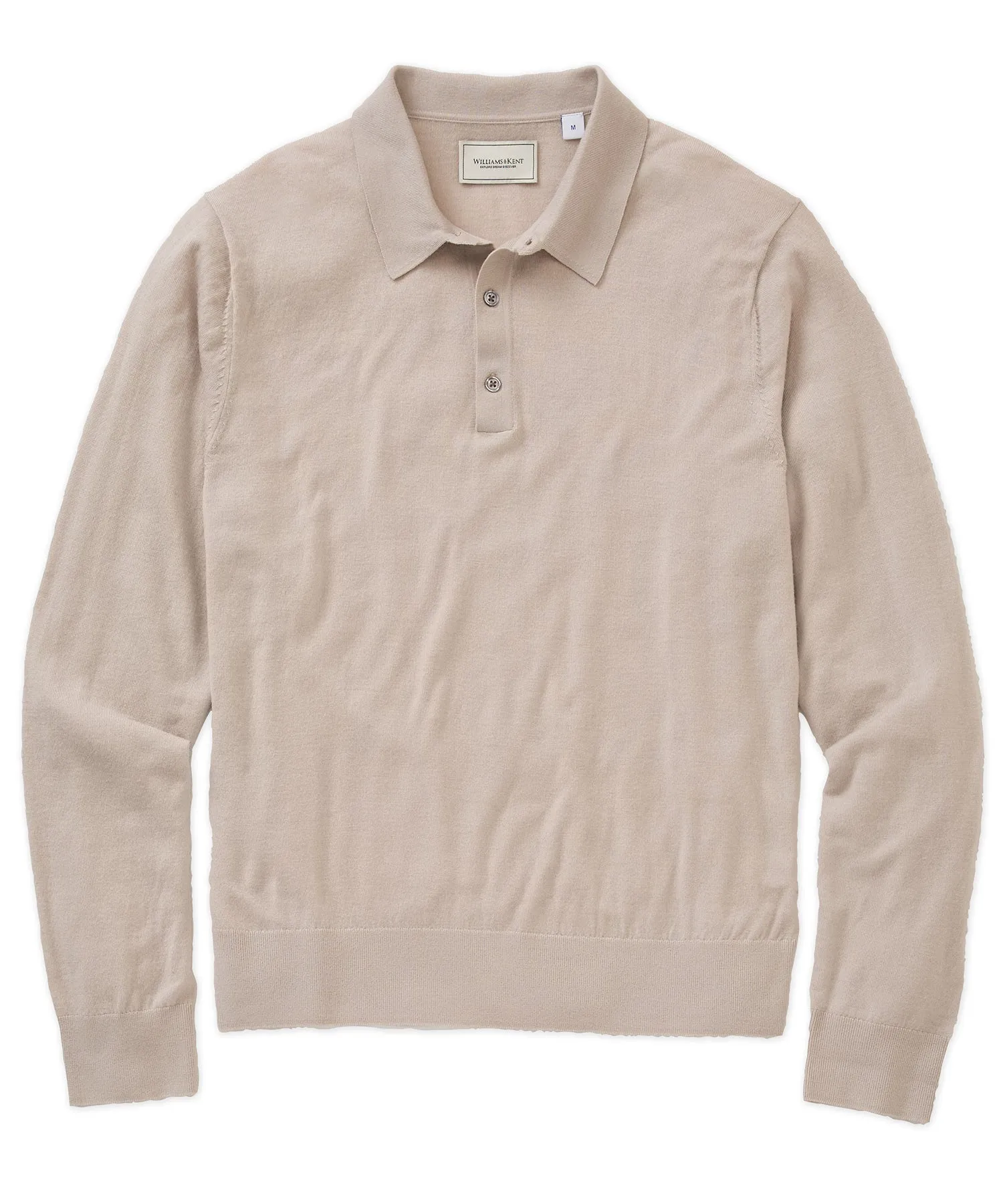 Merino Wool Polo Sweater No Slip Shoulder Grip