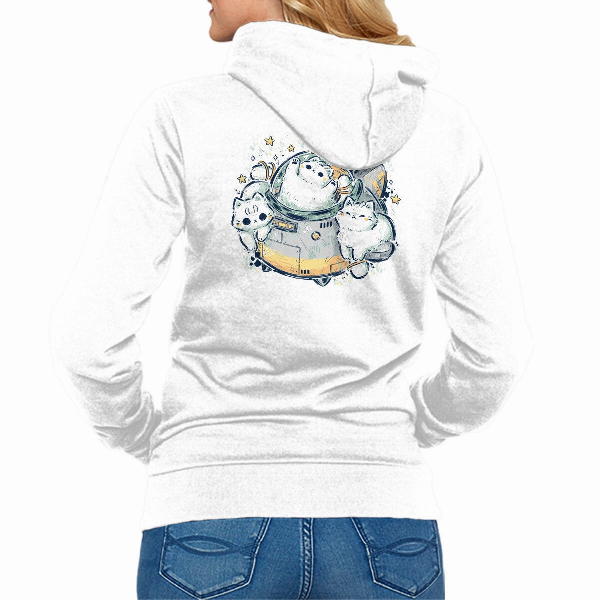 Cool in summer Streetwear Basics Cute Alien Cats Spaceship