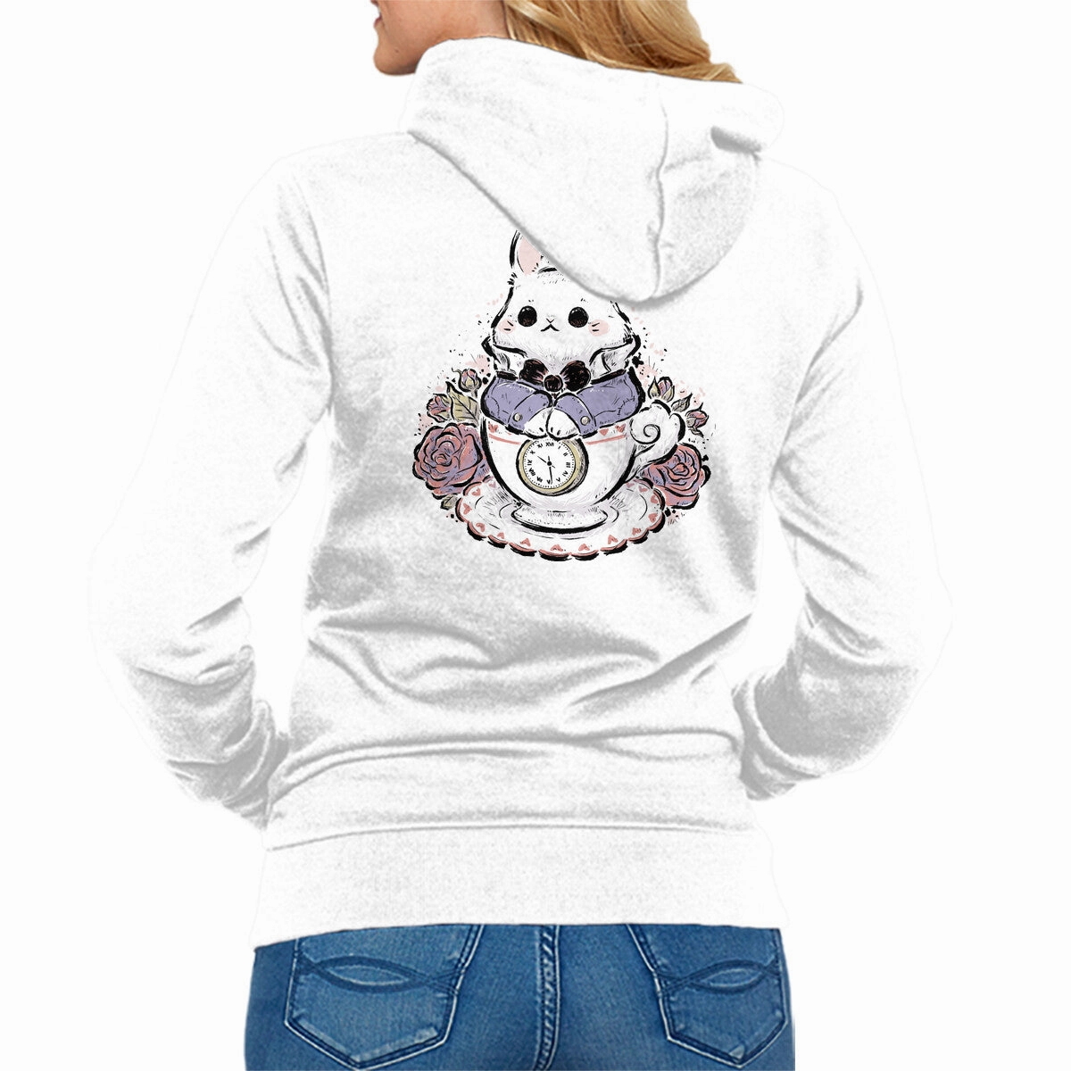 Cute White Rabbit Tea Cup product bundle Windproof Design
