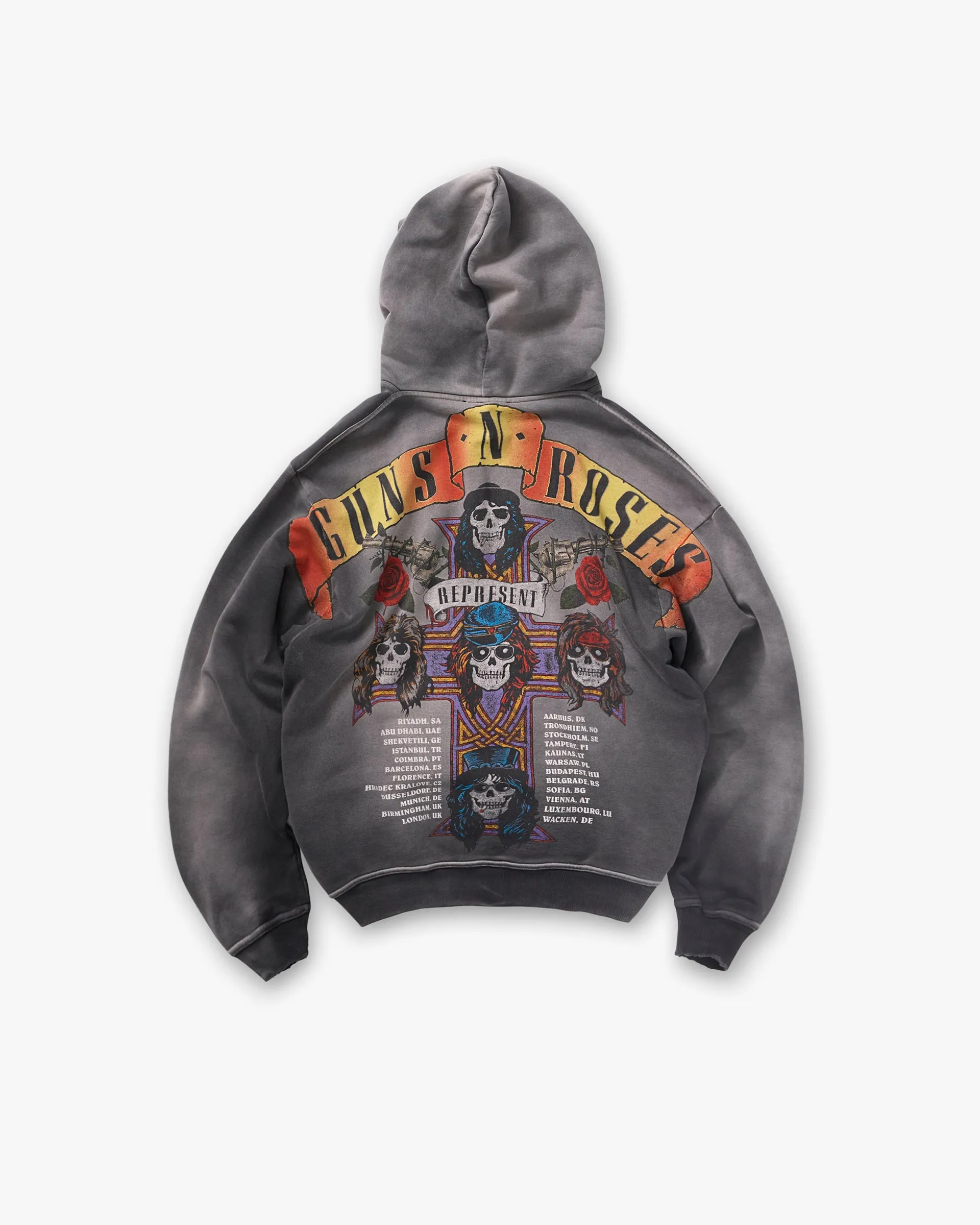 Timeless Layer Represent X Guns N' Roses Tour Hoodie - Stained Black
