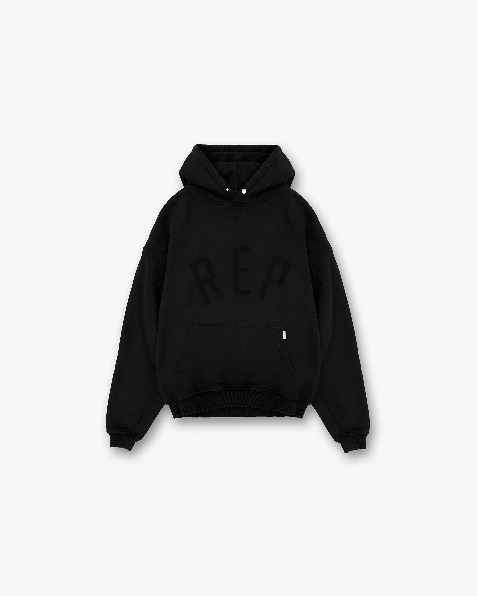 Brand Reputation right for beach trips Rep Applique Hoodie - Off Black