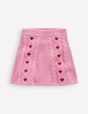 Cable Knitted Skirt-Formica Pink Low Rise Cool Details