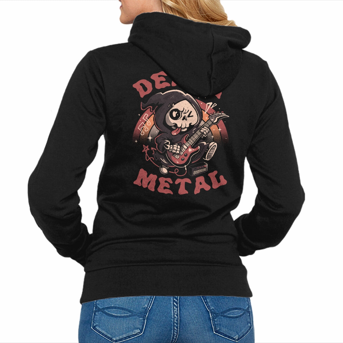 Death Metal Reaper Relaxed Fit Hoodie Minimal Fit