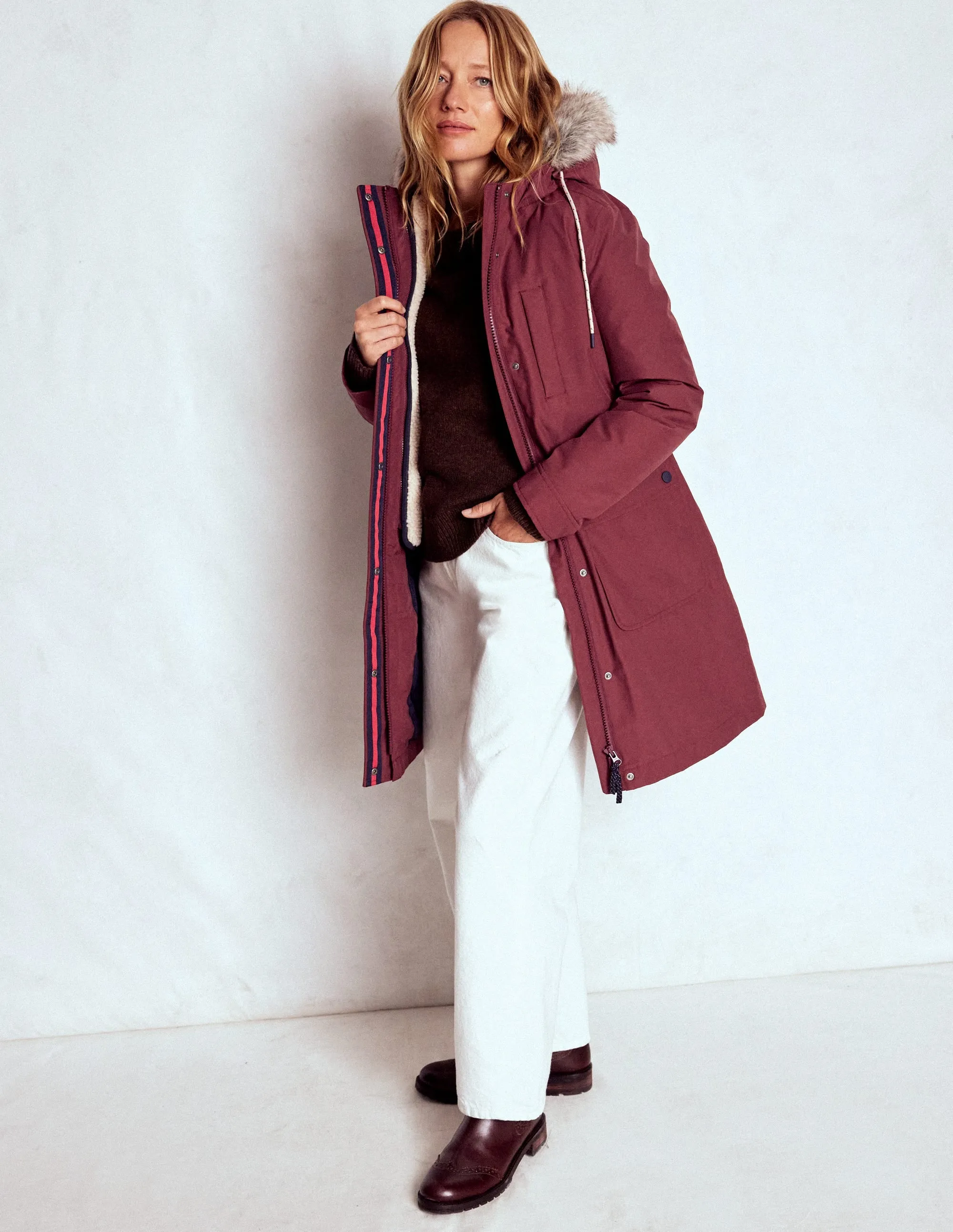 4-In-1 Hooded Parka-Chestnut Softshell Coating Comfortable Urban Piece