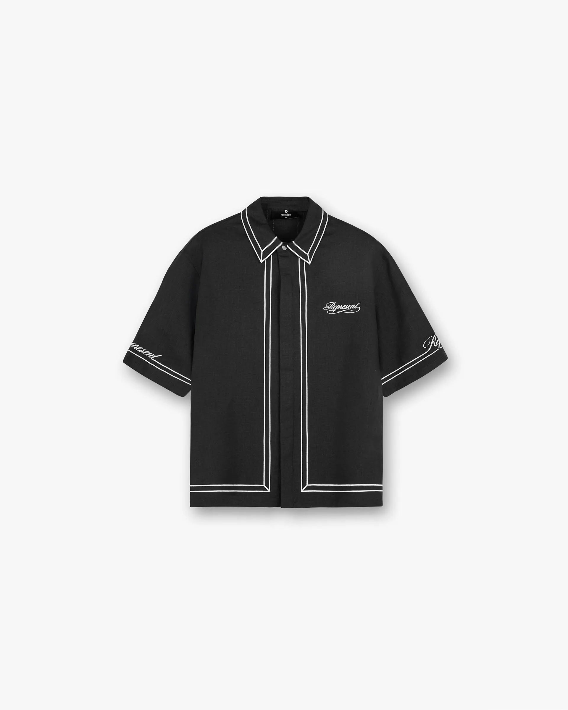 Border Shirt - Jet Black Soft Comfort Durable Buttons