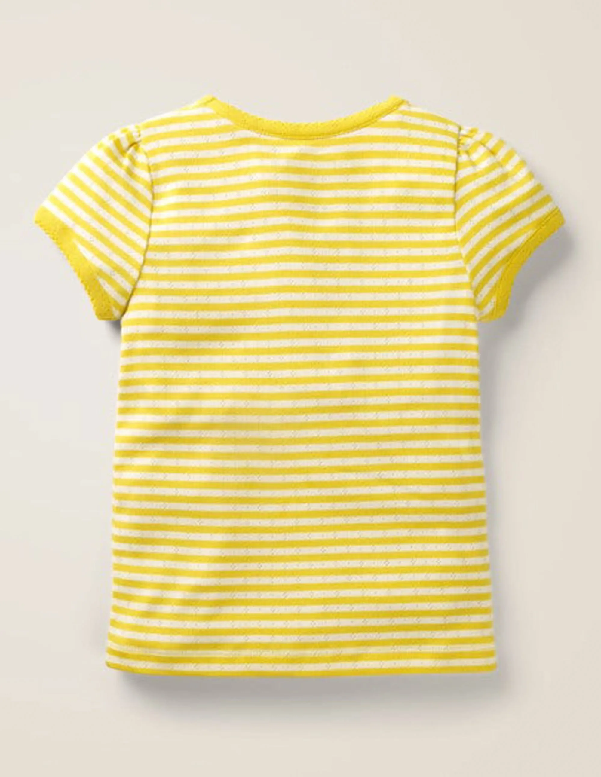 Short Sleeve Pointelle Top-Daffodil Yellow/Soft Ivory Cozy Sweatshirt