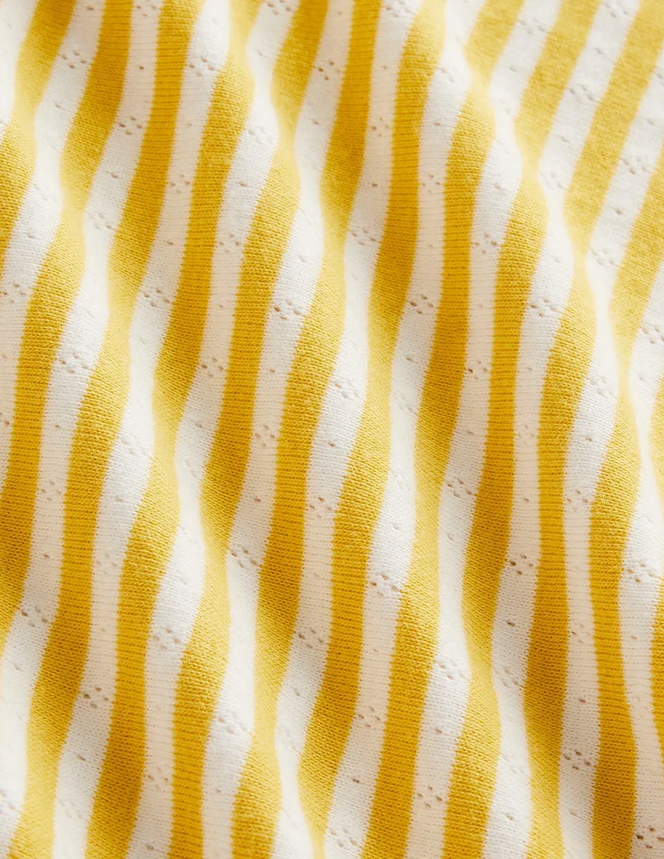 Short Sleeve Pointelle Top-Daffodil Yellow/Soft Ivory OdorControl