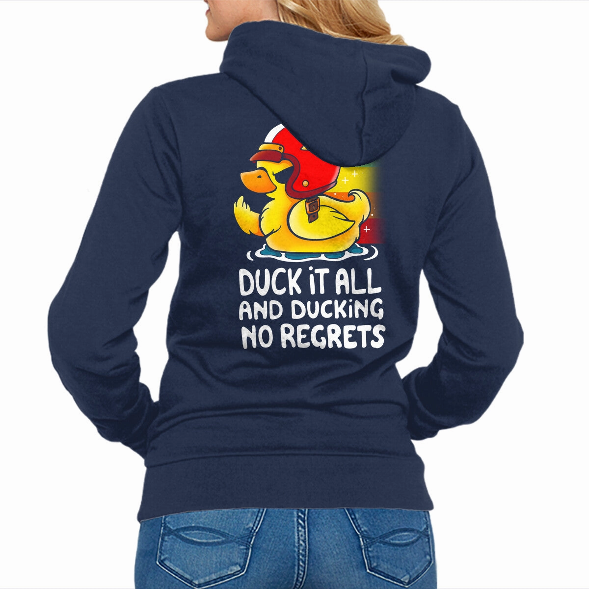 product sporty style statement V-Neck Duck It All