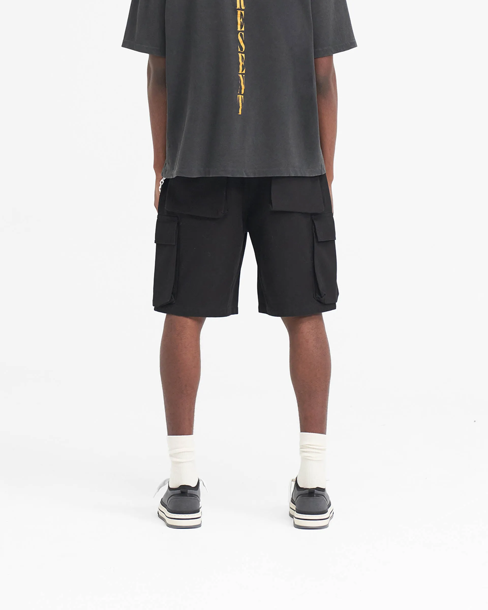 Baggy Cotton Cargo Short - Black hiking apparel Everyday Ease