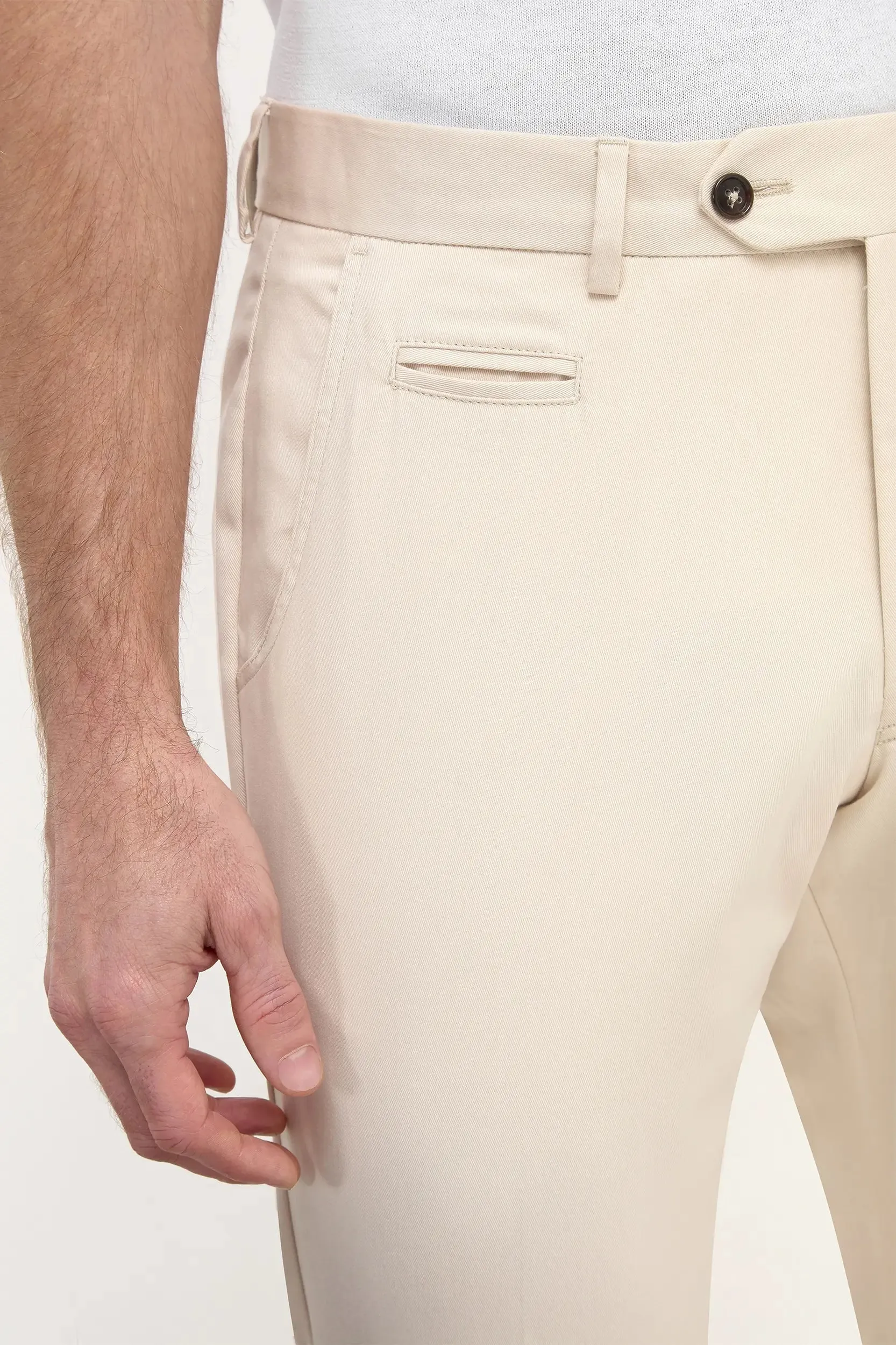 LayeredConstruction Boho Free Beige cotton Garda trousers - Made in Italy