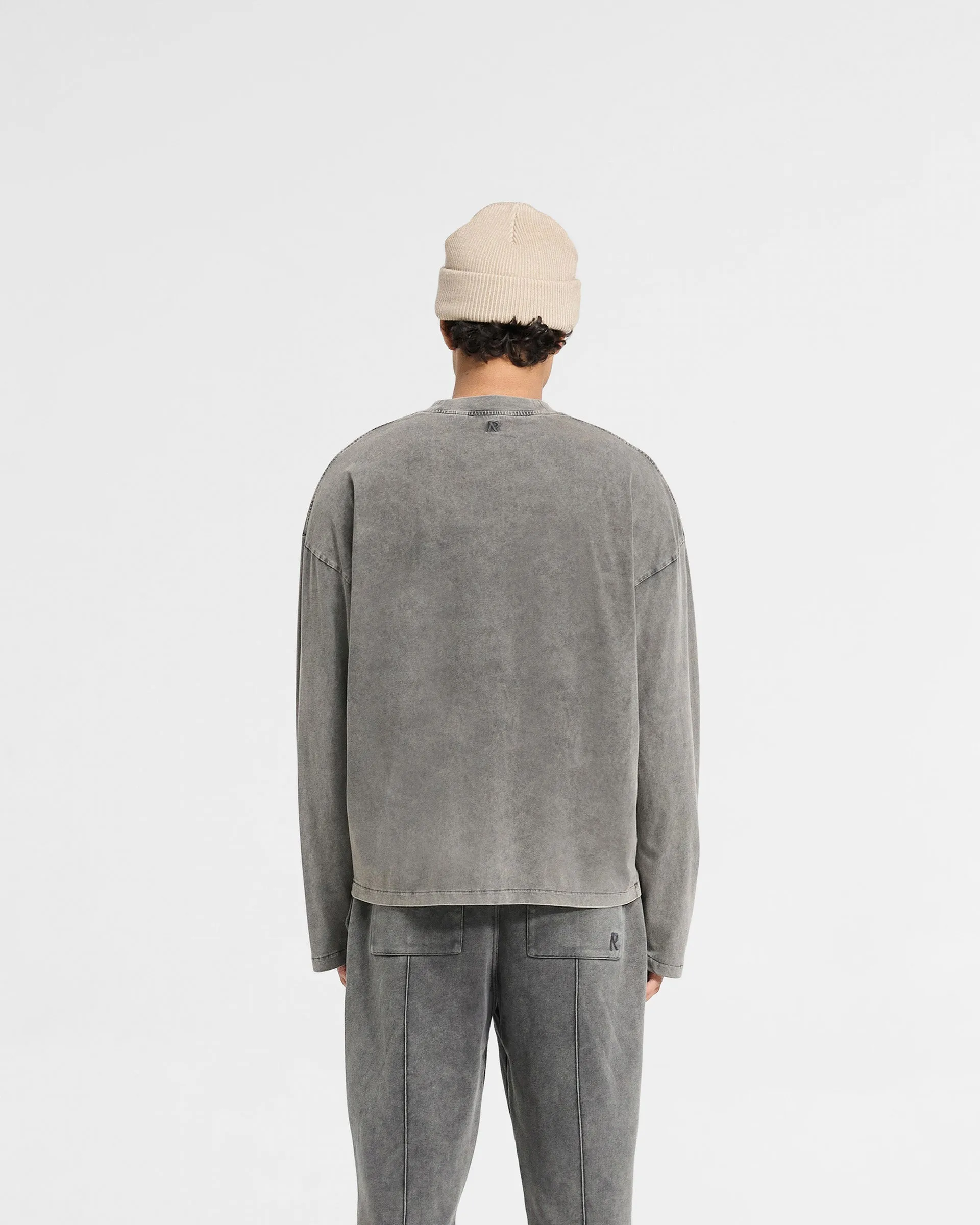 Everyday Trend Initial Long Sleeve Open Cuff T-Shirt - Vintage Grey