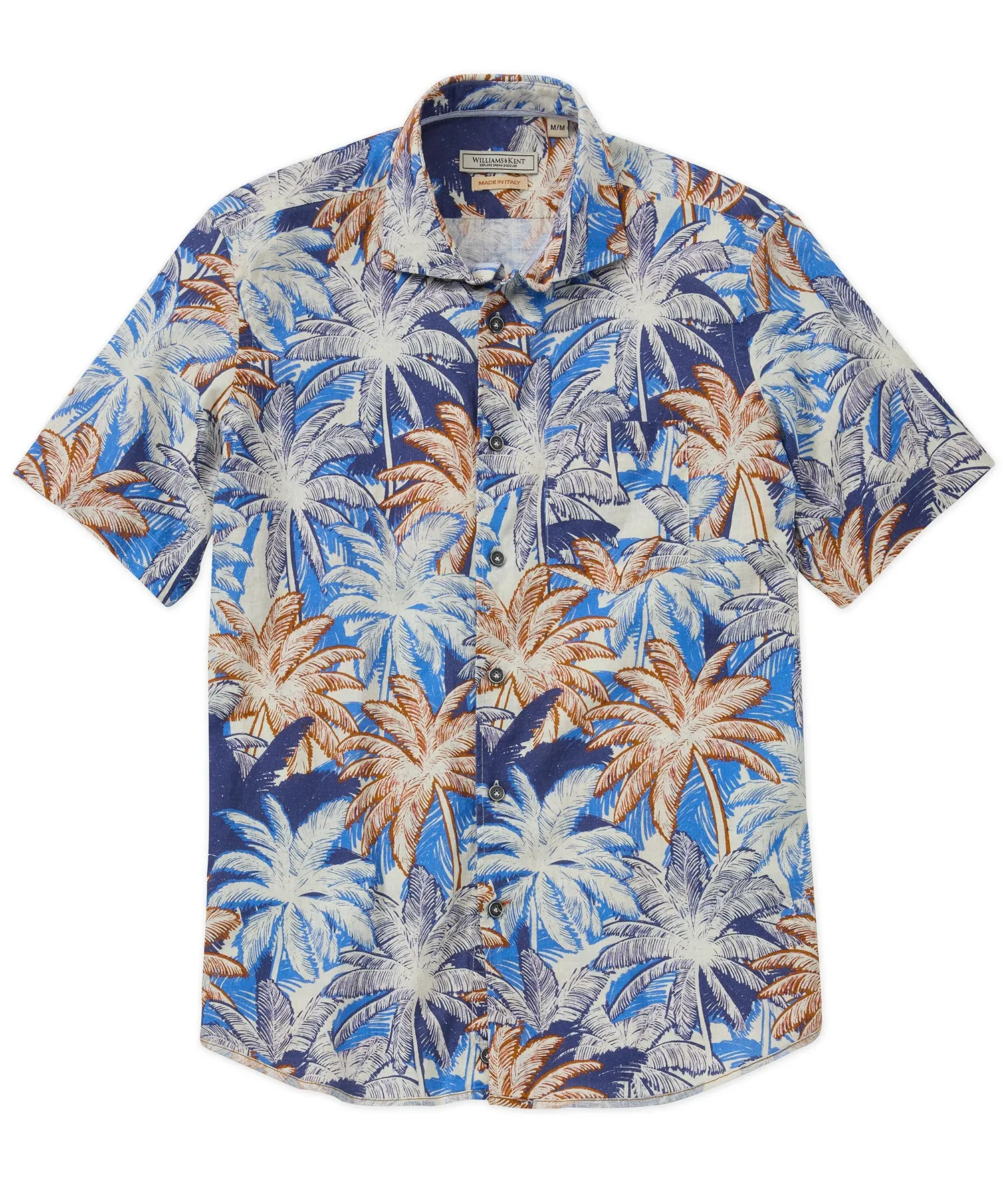 Palm Print Short-Sleeve Sport Shirt Non Iron Fabric