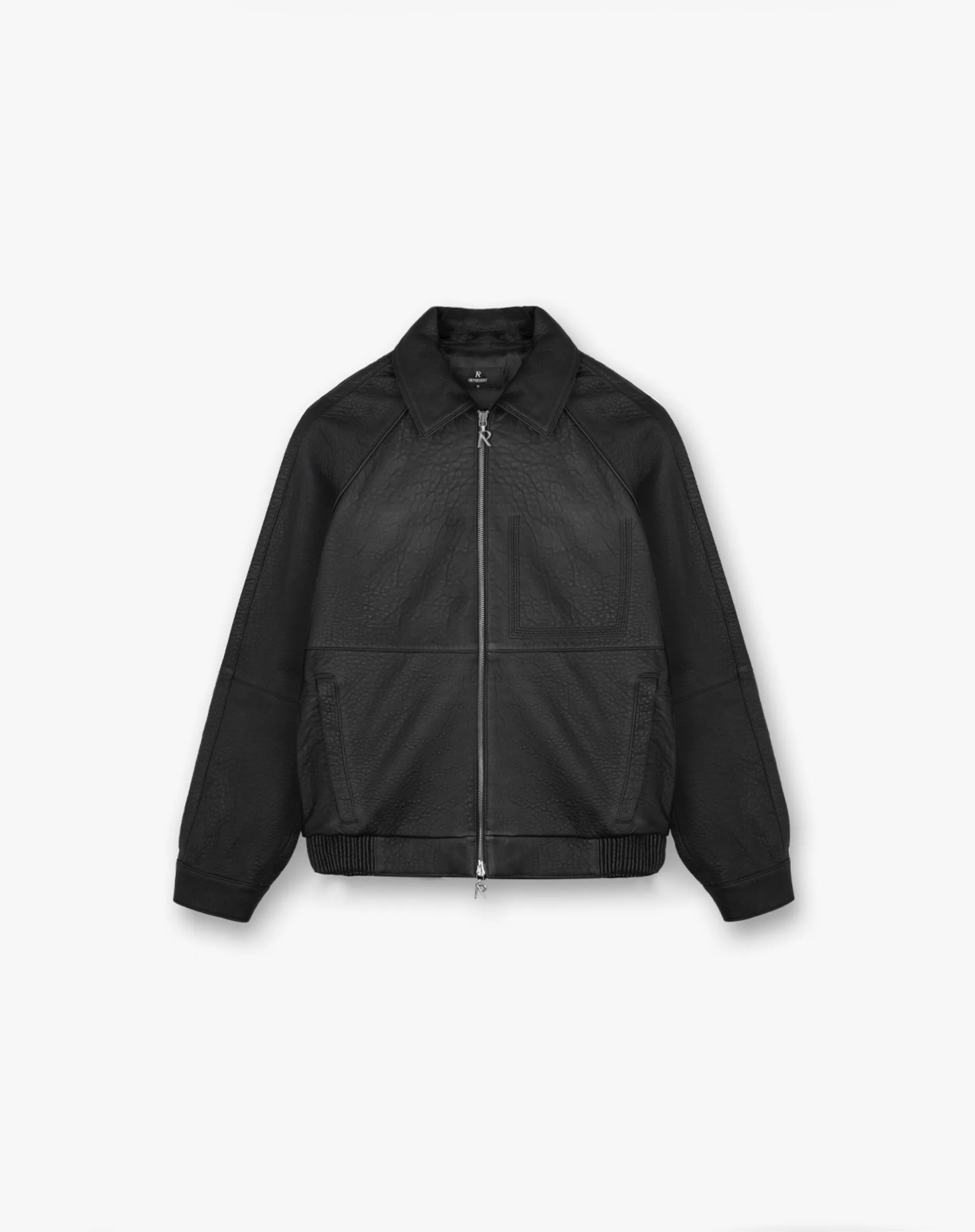 Overdrive Leather Jacket - Black High Visibility Trim Foldable Storage