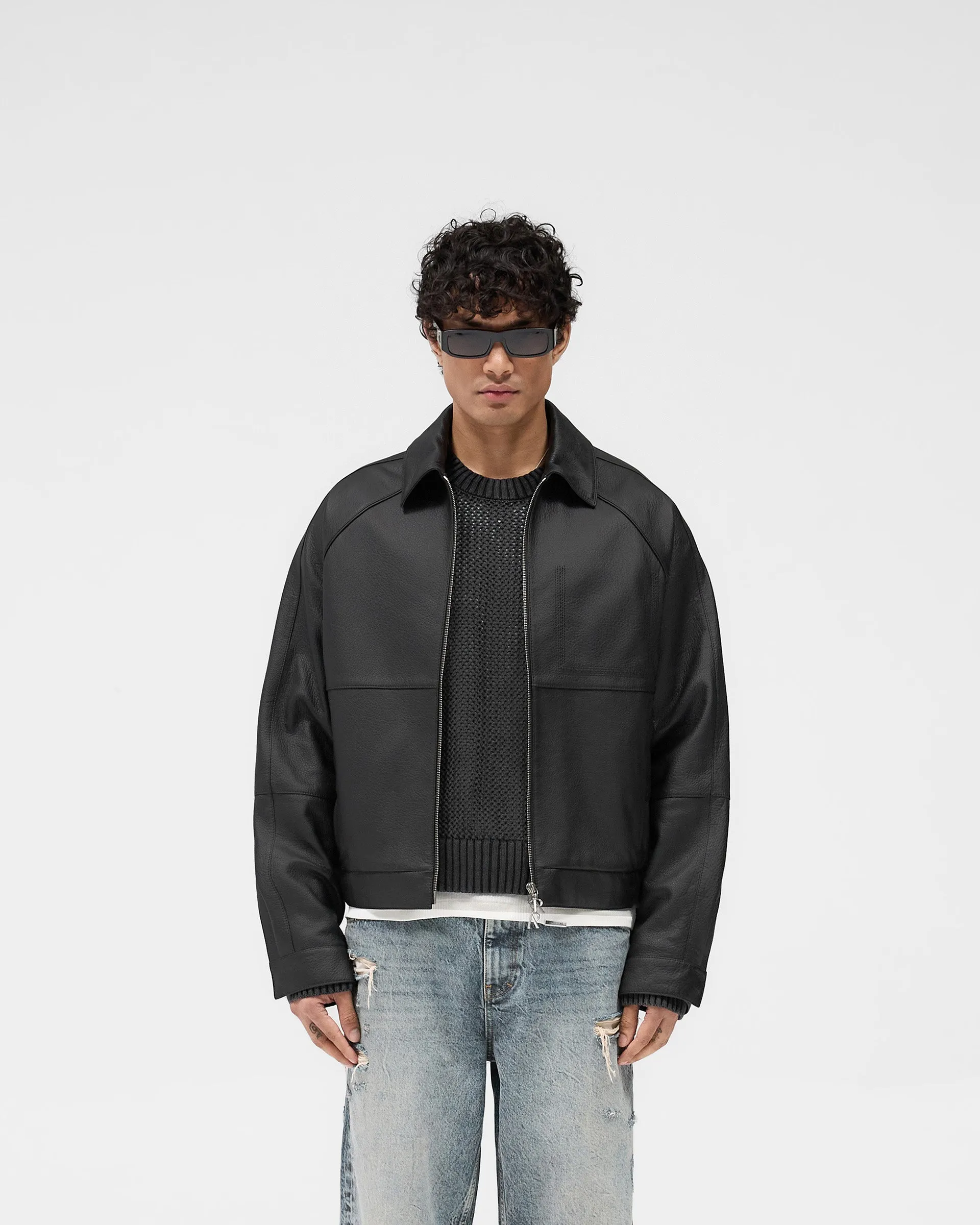 Overdrive Leather Jacket - Black Heat Resistant Fabric